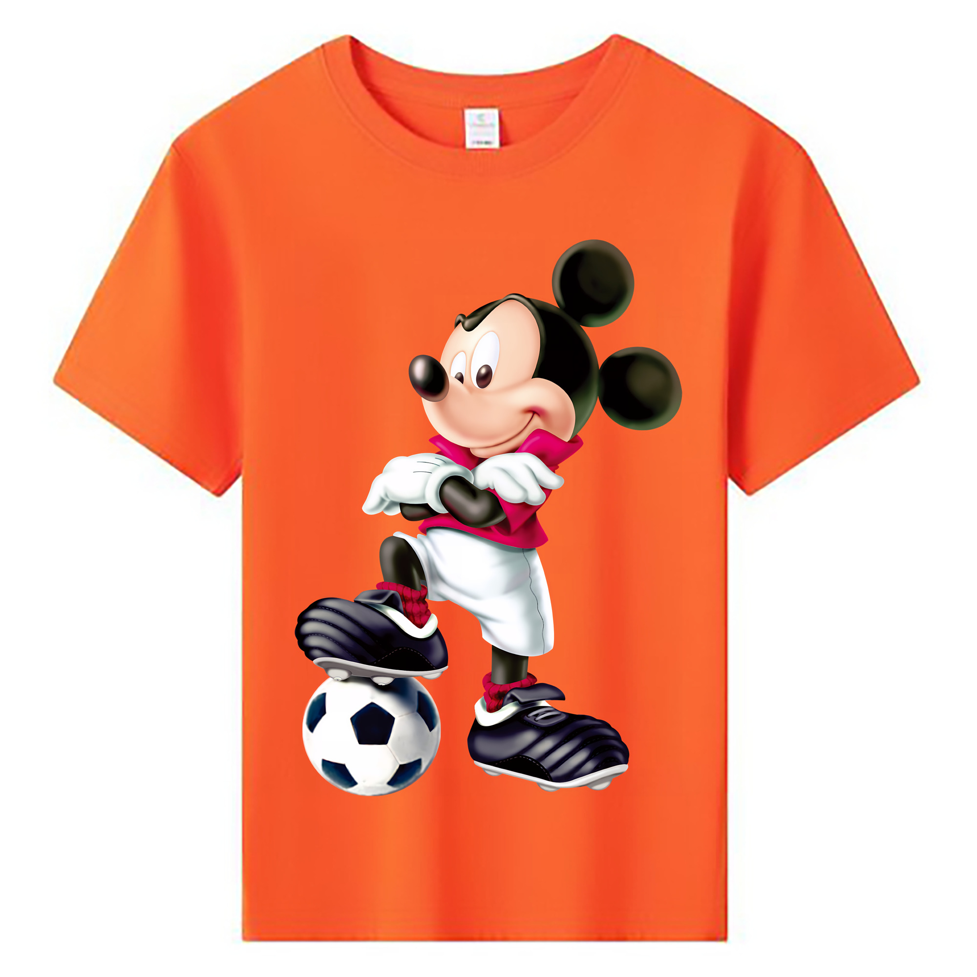 （画像用） ミッキーマウス Mickey Mouse 綿100％キッズTシャツ（フロントプリント）