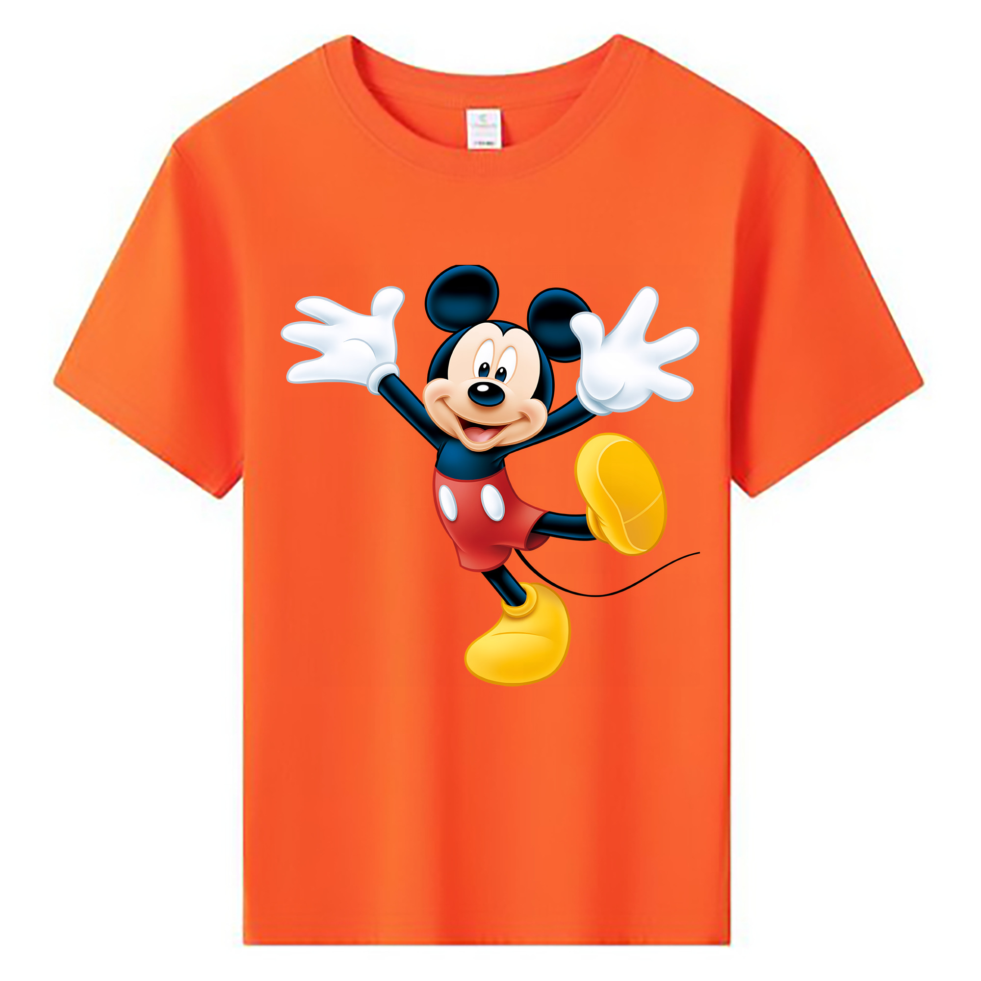 （画像用） ミッキーマウス Mickey Mouse 綿100％キッズTシャツ（フロントプリント）