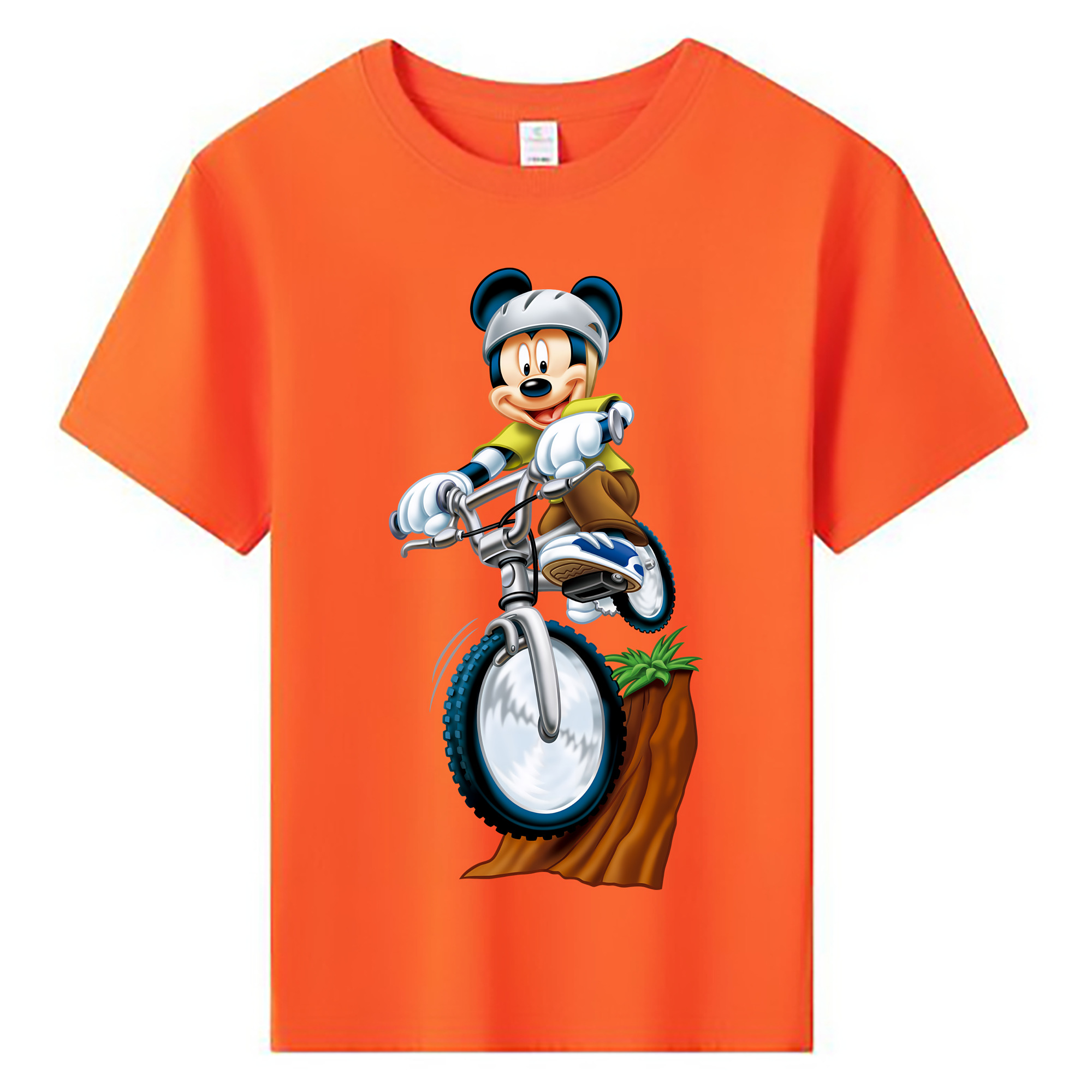 （画像用） ミッキーマウス Mickey Mouse 綿100％キッズTシャツ（フロントプリント）