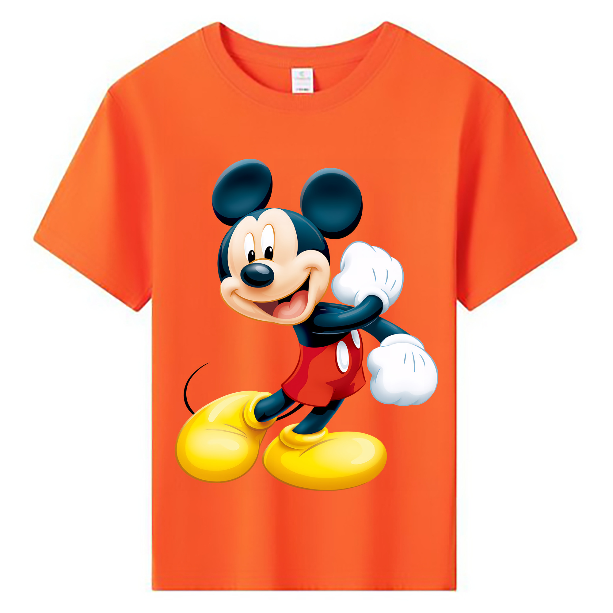 （画像用） ミッキーマウス Mickey Mouse 綿100％キッズTシャツ（フロントプリント）