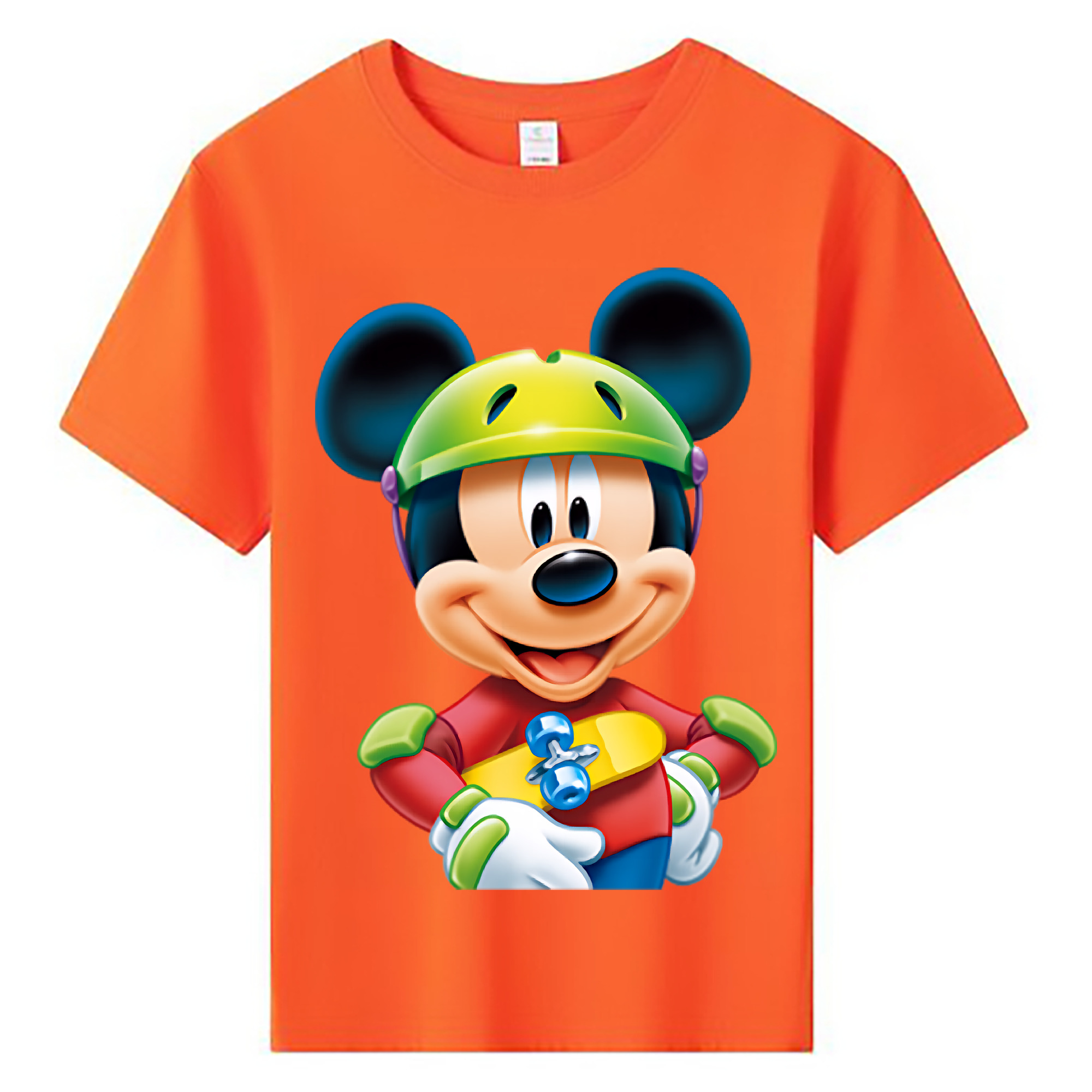 （画像用） ミッキーマウス Mickey Mouse 綿100％キッズTシャツ（フロントプリント）