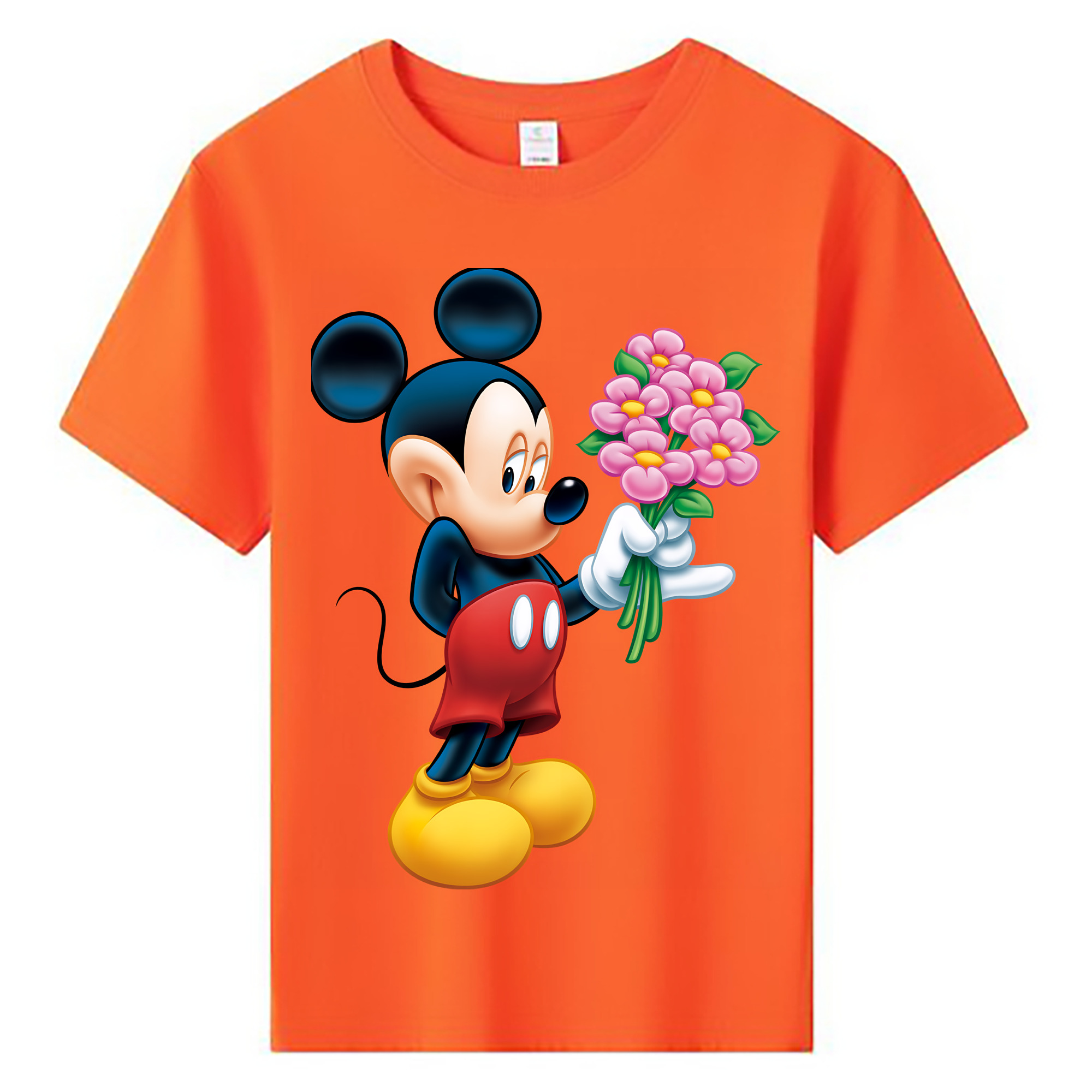 （画像用） ミッキーマウス Mickey Mouse 綿100％キッズTシャツ（フロントプリント）