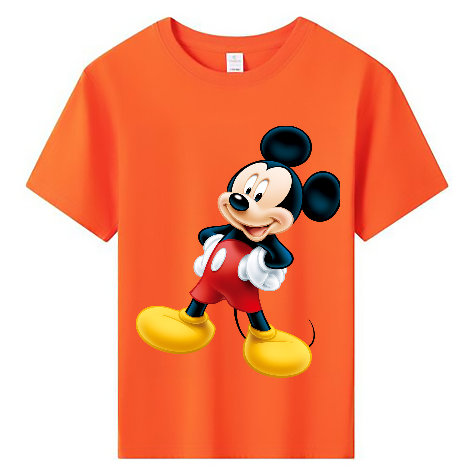 （画像用） ミッキーマウス Mickey Mouse 綿100％キッズTシャツ（フロントプリント）