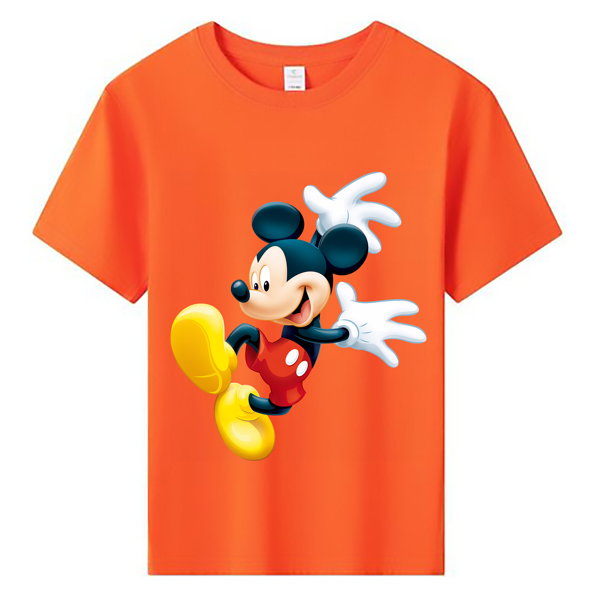 （画像用） ミッキーマウス Mickey Mouse 綿100％キッズTシャツ（フロントプリント）