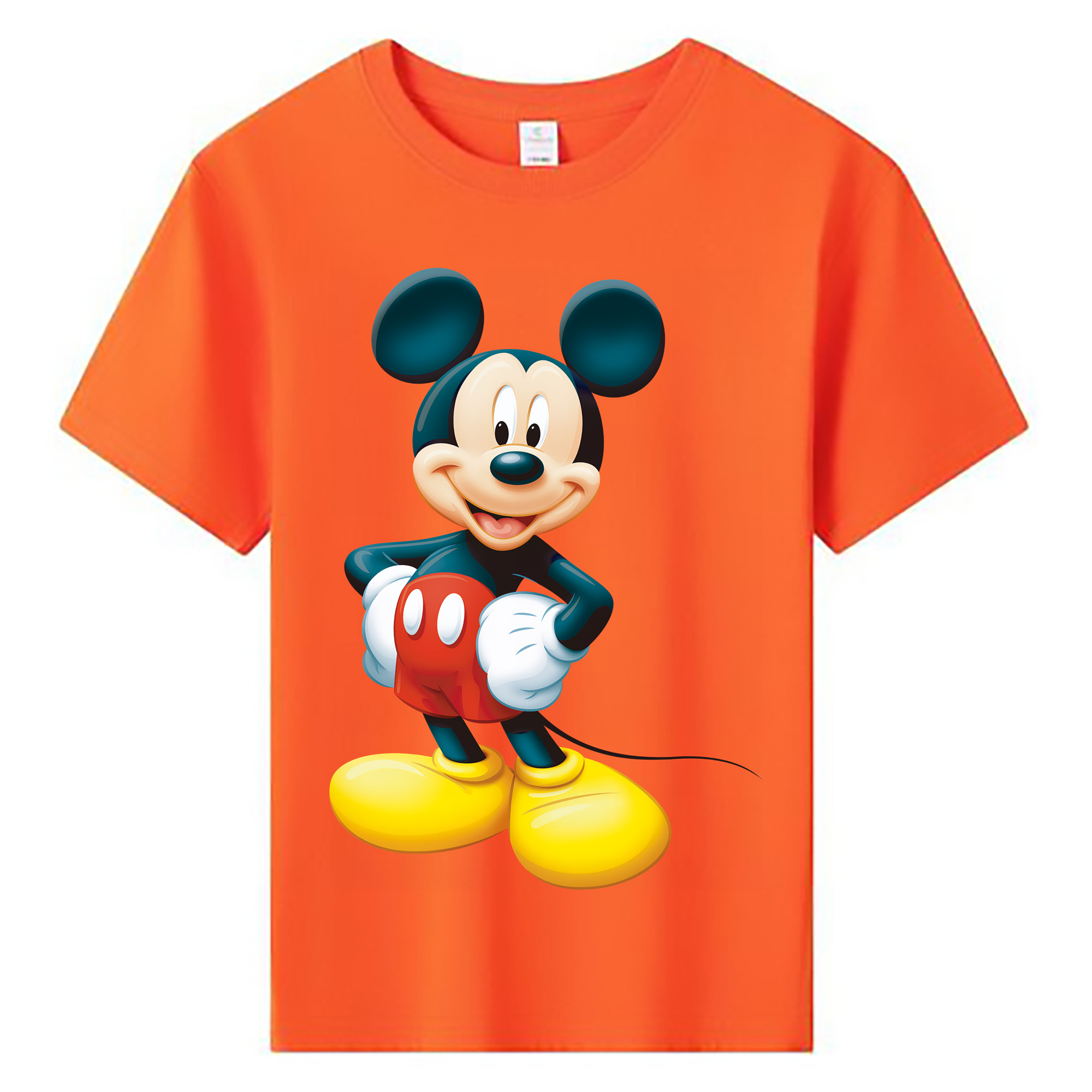 （画像用） ミッキーマウス Mickey Mouse 綿100％キッズTシャツ（フロントプリント）