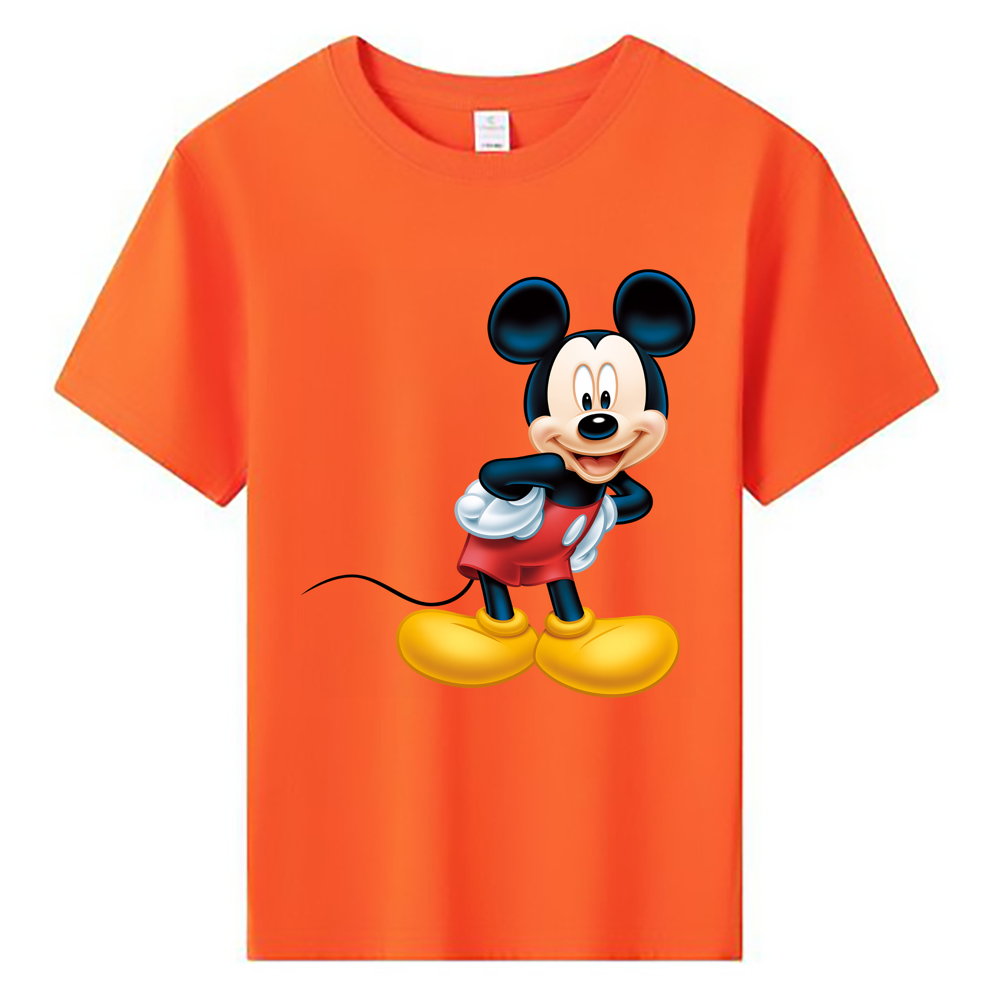 （画像用） ミッキーマウス Mickey Mouse 綿100％キッズTシャツ（フロントプリント）