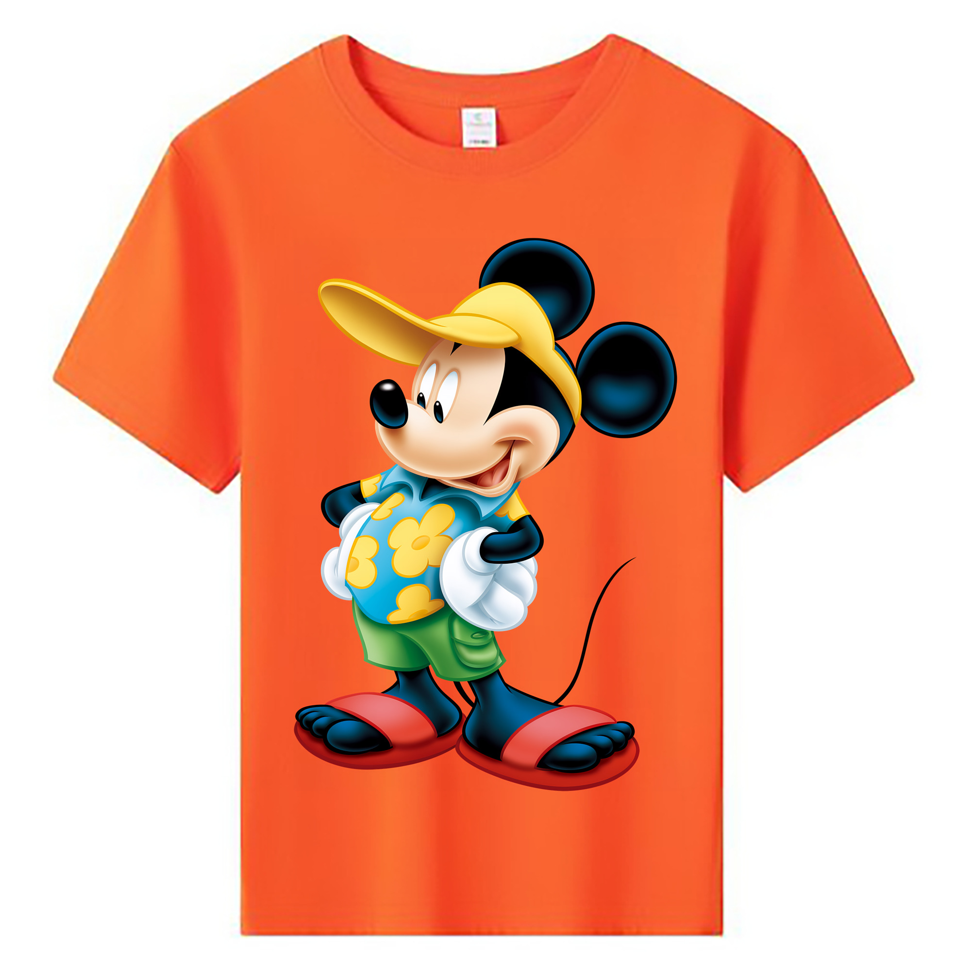 （画像用） ミッキーマウス Mickey Mouse 綿100％キッズTシャツ（フロントプリント）