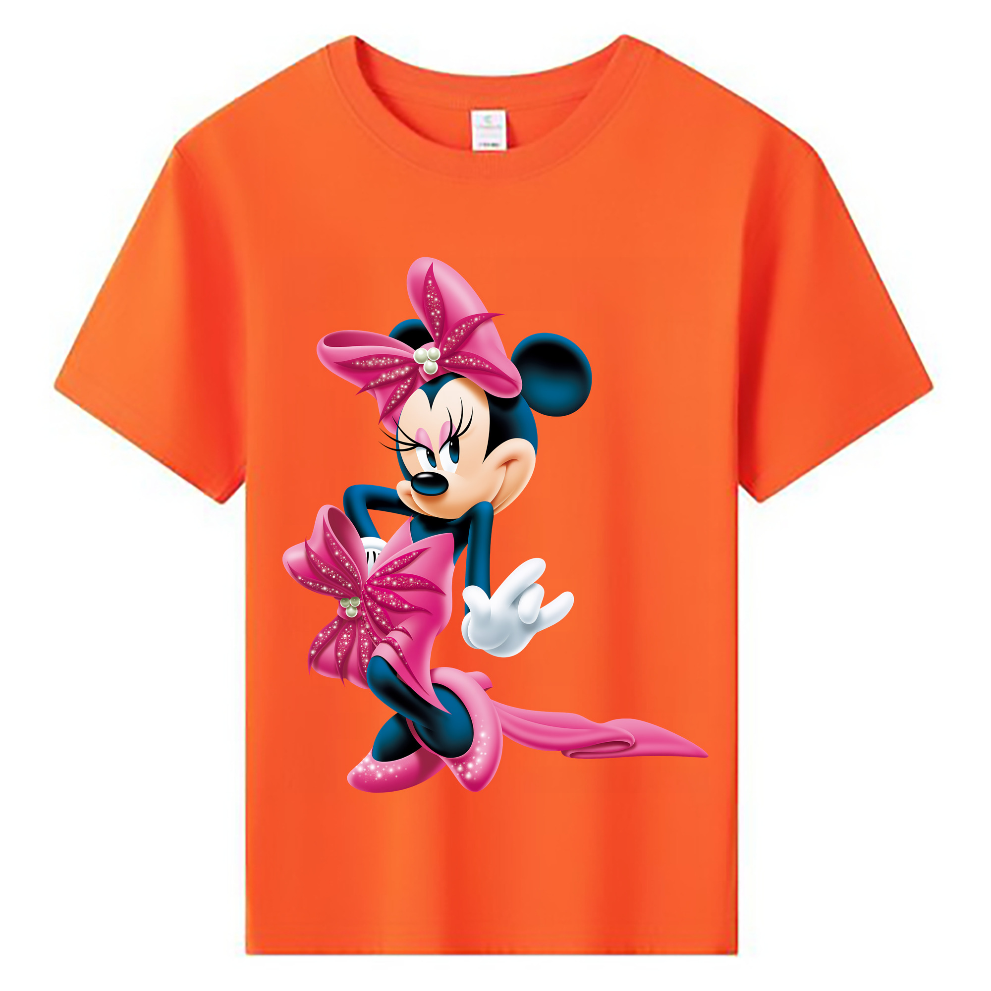 （画像用） ミッキーマウス Mickey Mouse 綿100％キッズTシャツ（フロントプリント）