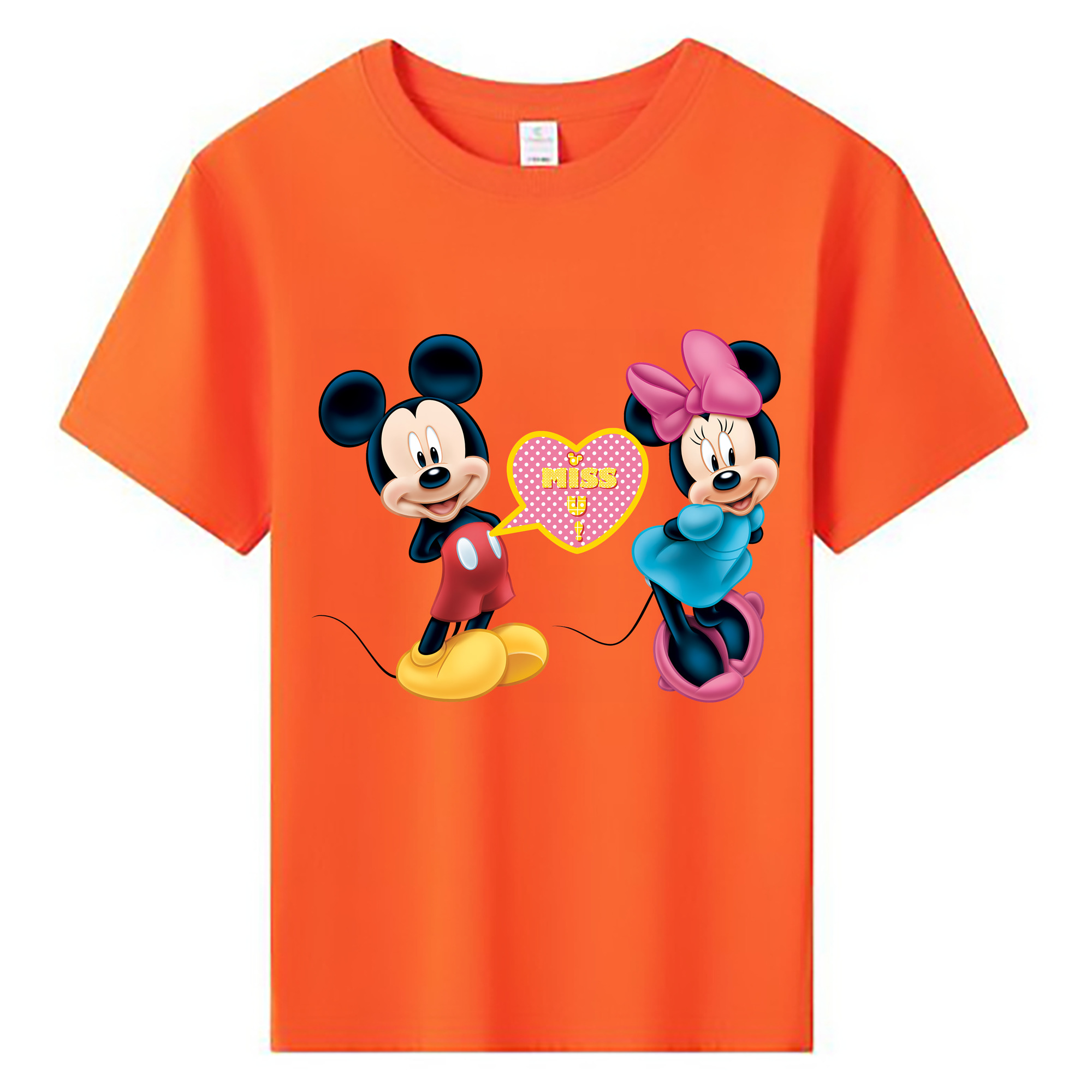 （画像用） ミッキーマウス Mickey Mouse 綿100％キッズTシャツ（フロントプリント）