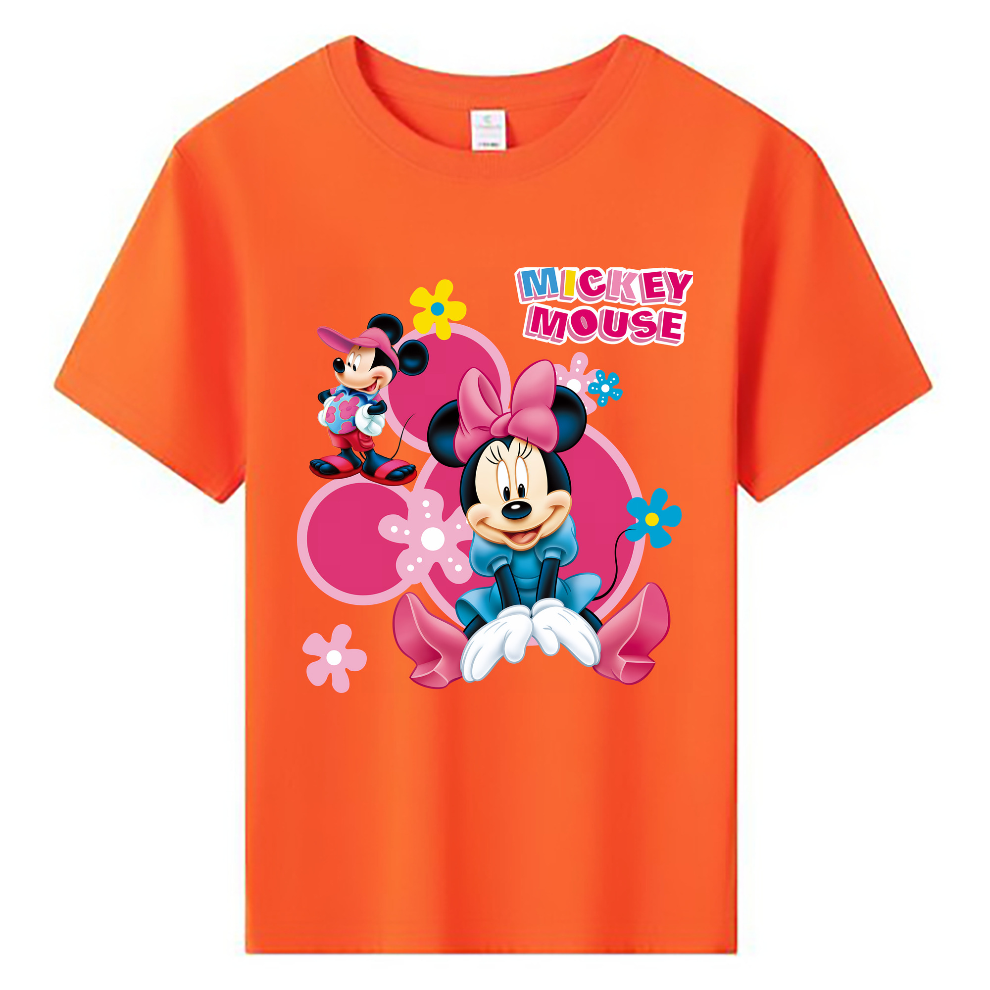 （画像用） ミッキーマウス Mickey Mouse 綿100％キッズTシャツ（フロントプリント）