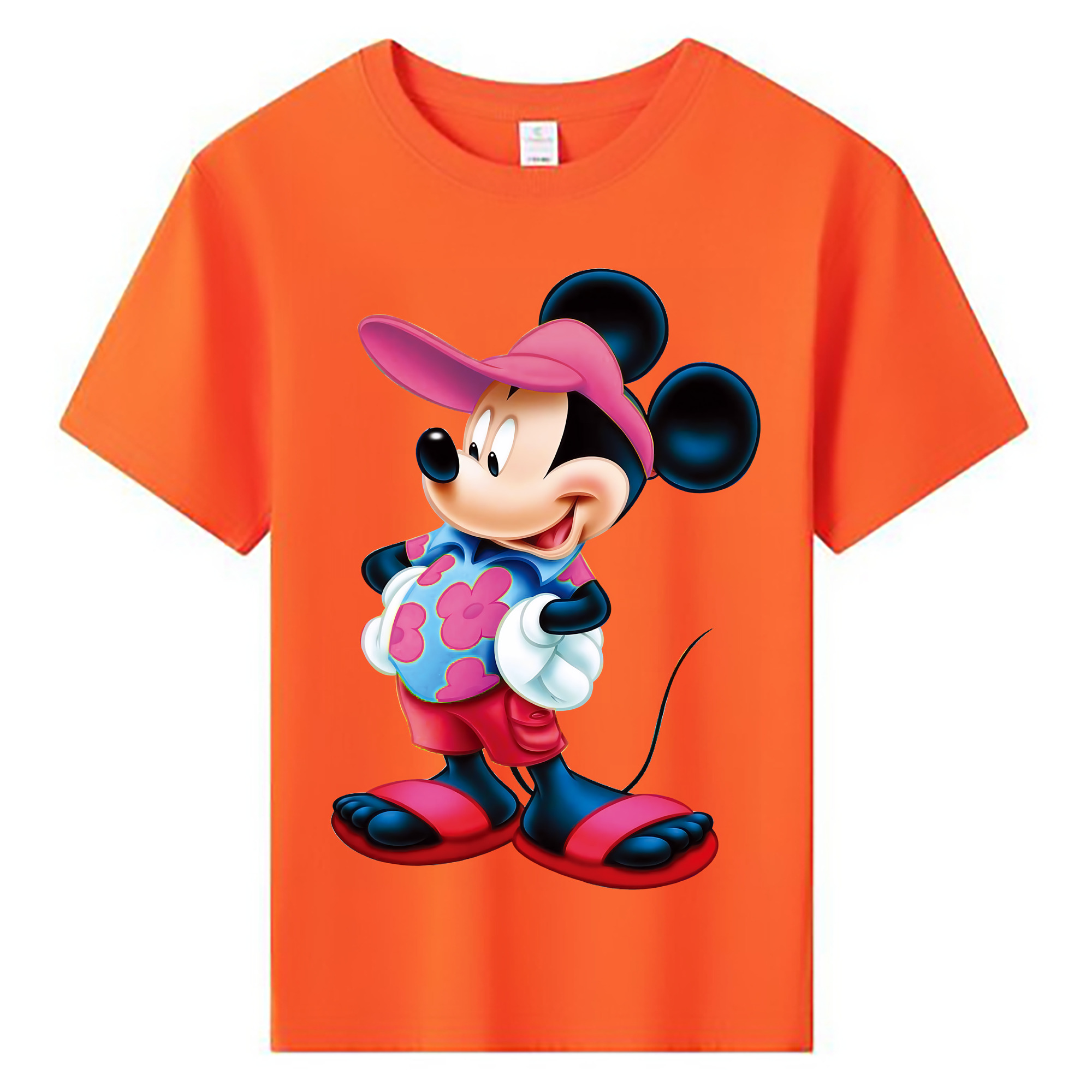 （画像用） ミッキーマウス Mickey Mouse 綿100％キッズTシャツ（フロントプリント）