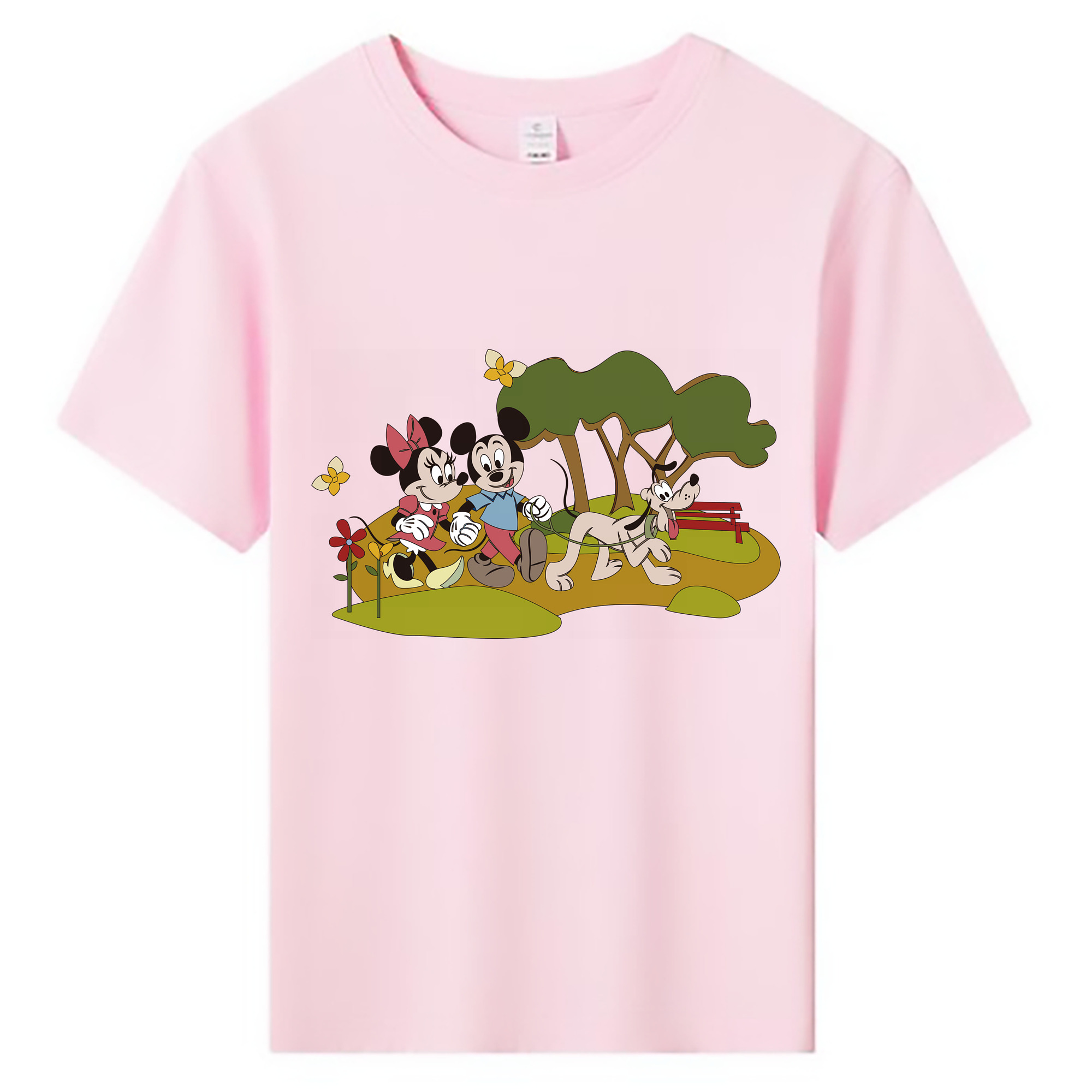 （画像用） ミッキーマウス Mickey Mouse 綿100％キッズTシャツ（フロントプリント）