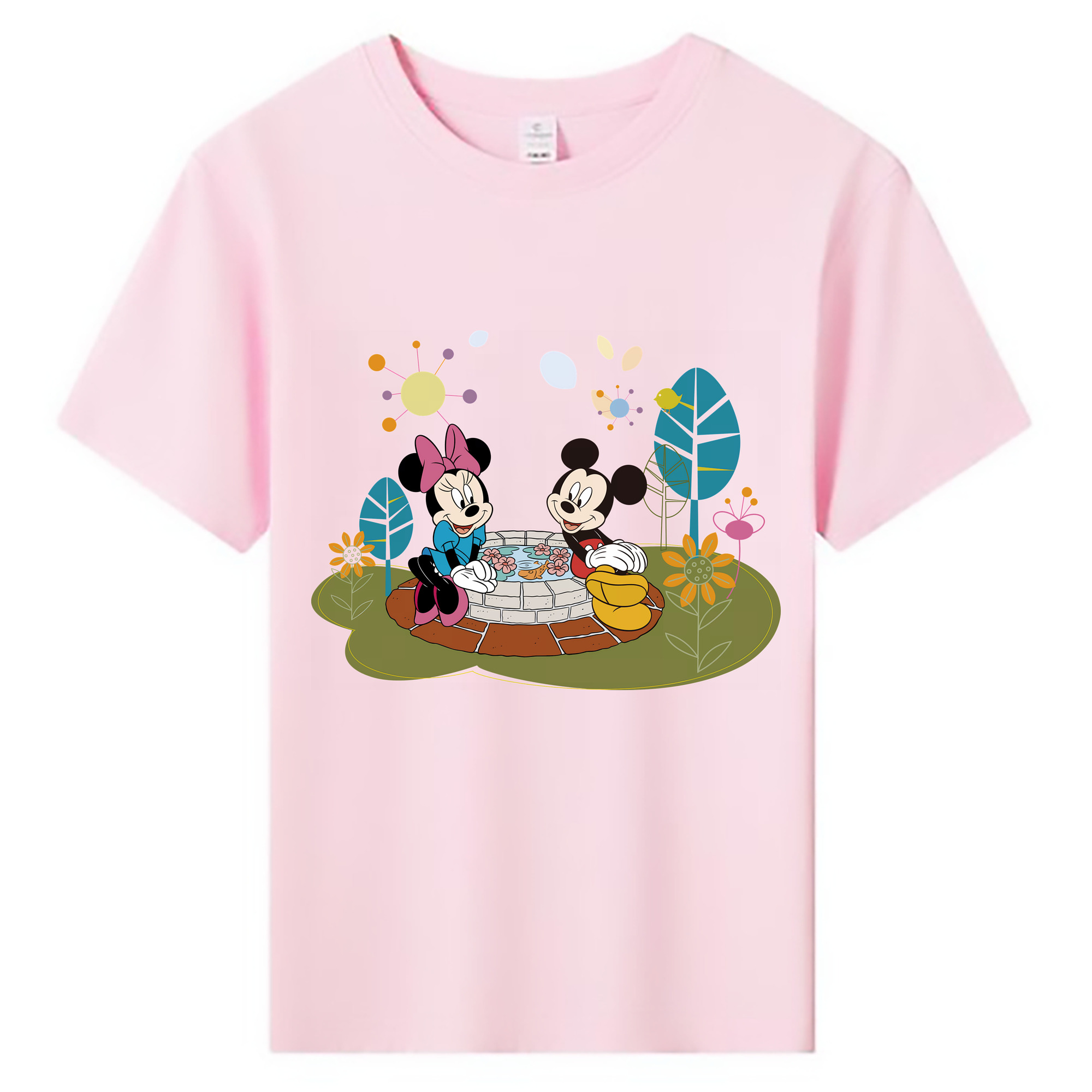 （画像用） ミッキーマウス Mickey Mouse 綿100％キッズTシャツ（フロントプリント）