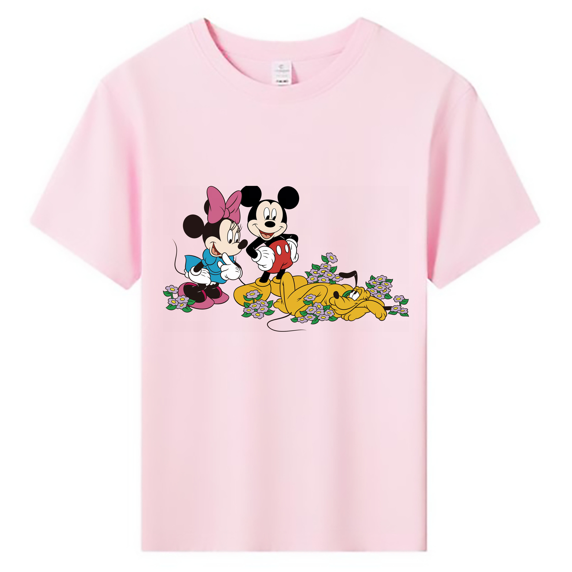 （画像用） ミッキーマウス Mickey Mouse 綿100％キッズTシャツ（フロントプリント）