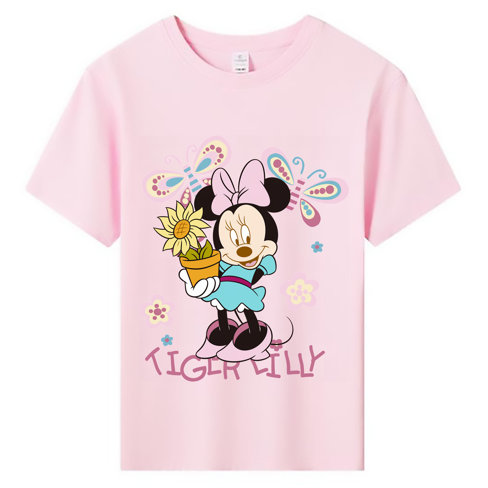 （画像用） ミッキーマウス Mickey Mouse 綿100％キッズTシャツ（フロントプリント）