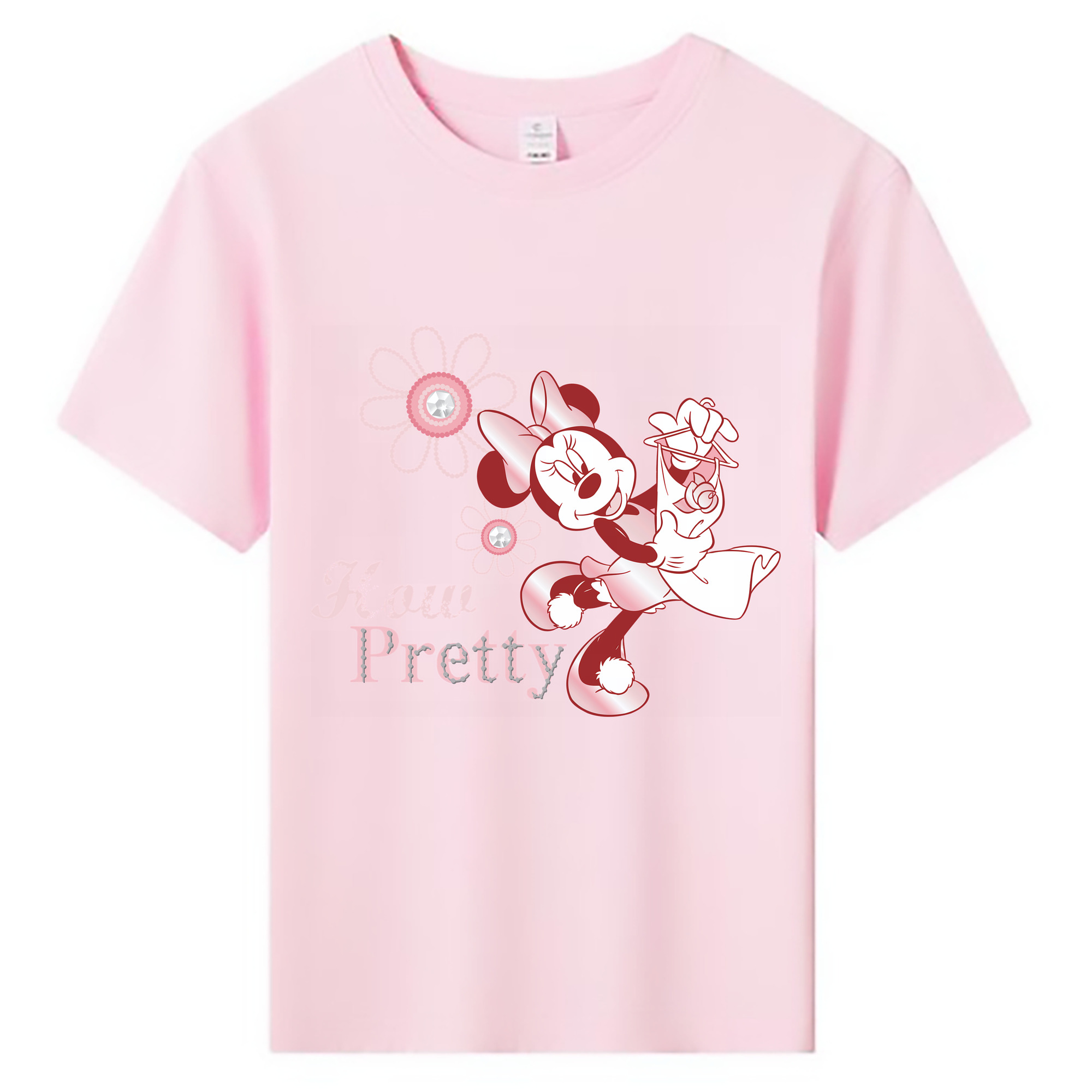 （画像用） ミッキーマウス Mickey Mouse 綿100％キッズTシャツ（フロントプリント）