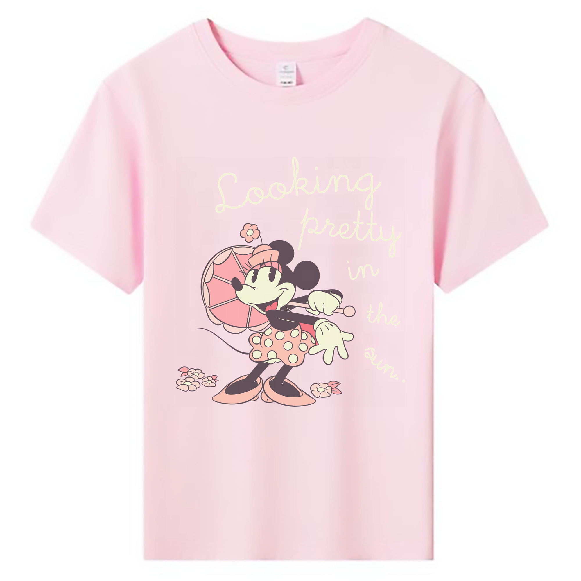（画像用） ミッキーマウス Mickey Mouse 綿100％キッズTシャツ（フロントプリント）