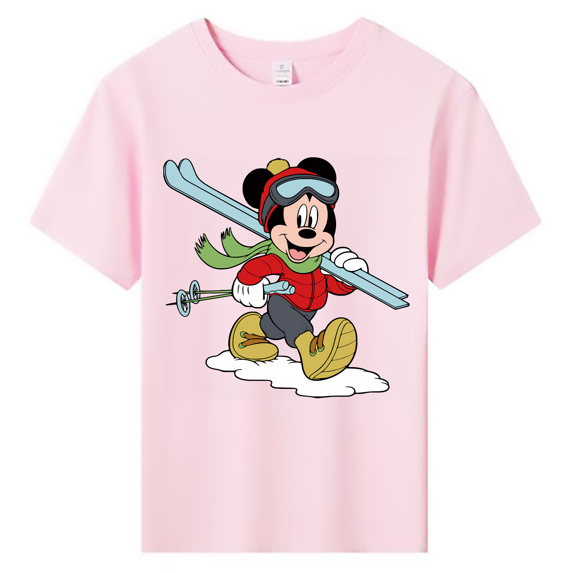 （画像用） ミッキーマウス Mickey Mouse 綿100％キッズTシャツ（フロントプリント）