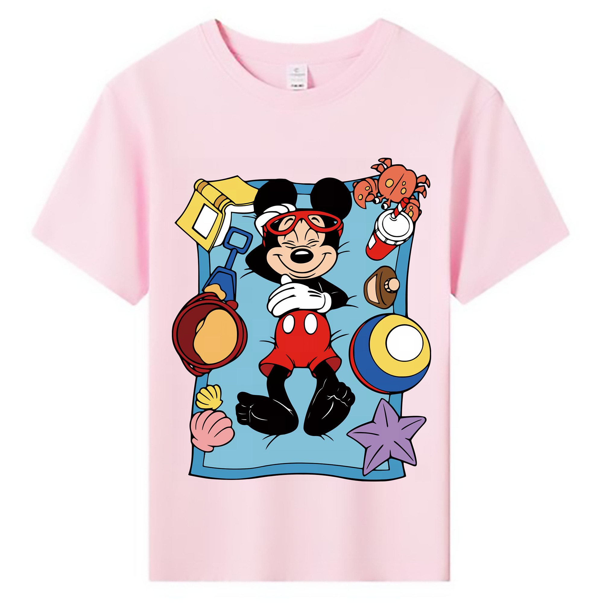 （画像用） ミッキーマウス Mickey Mouse 綿100％キッズTシャツ（フロントプリント）