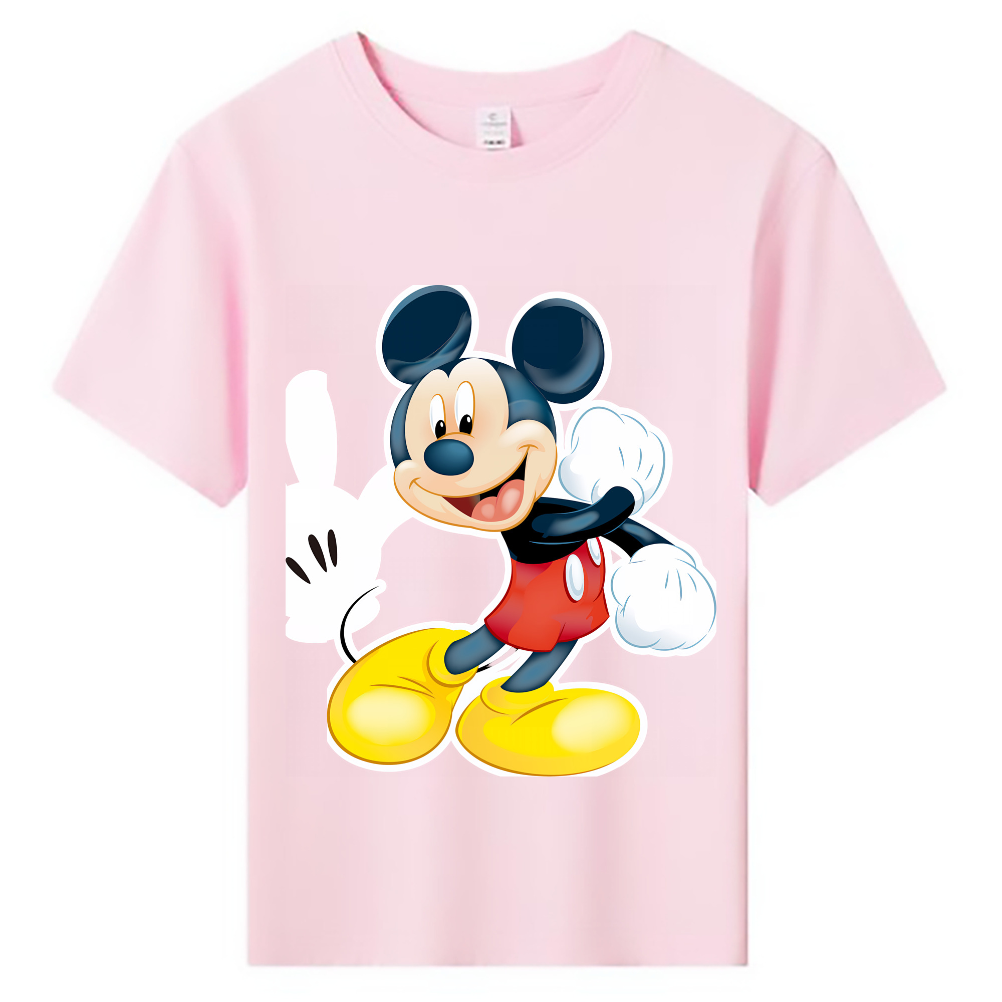（画像用） ミッキーマウス Mickey Mouse 綿100％キッズTシャツ（フロントプリント）