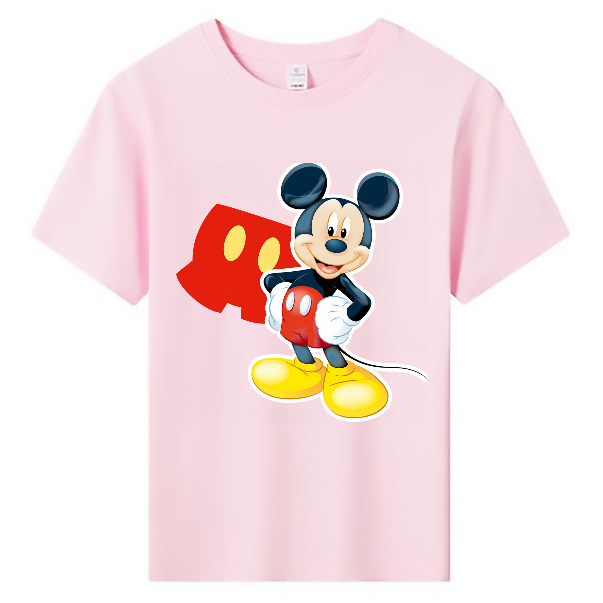 （画像用） ミッキーマウス Mickey Mouse 綿100％キッズTシャツ（フロントプリント）