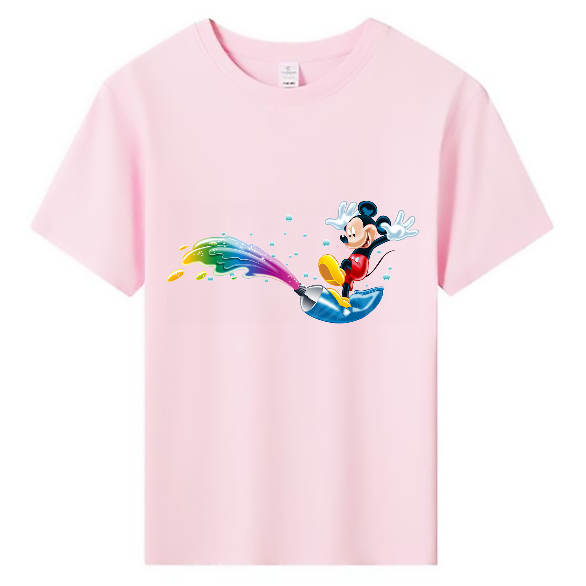 （画像用） ミッキーマウス Mickey Mouse 綿100％キッズTシャツ（フロントプリント）