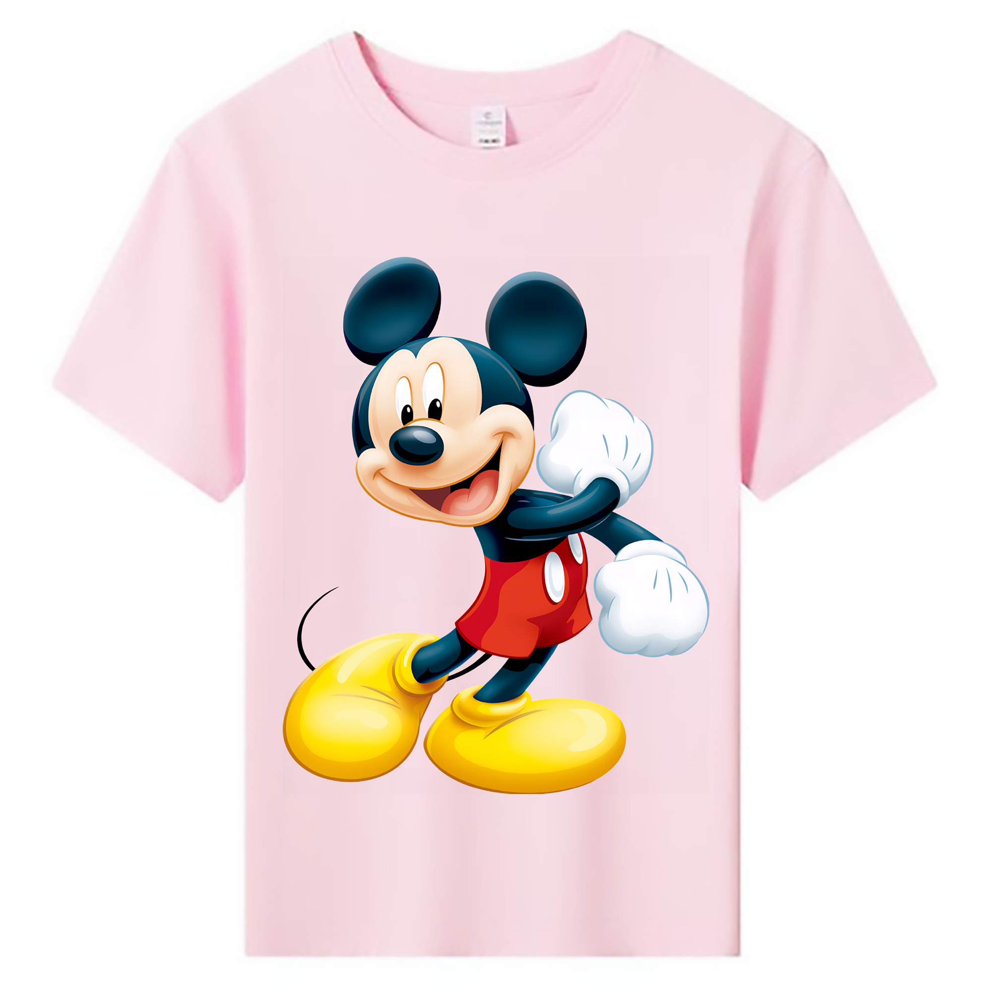 （画像用） ミッキーマウス Mickey Mouse 綿100％キッズTシャツ（フロントプリント）