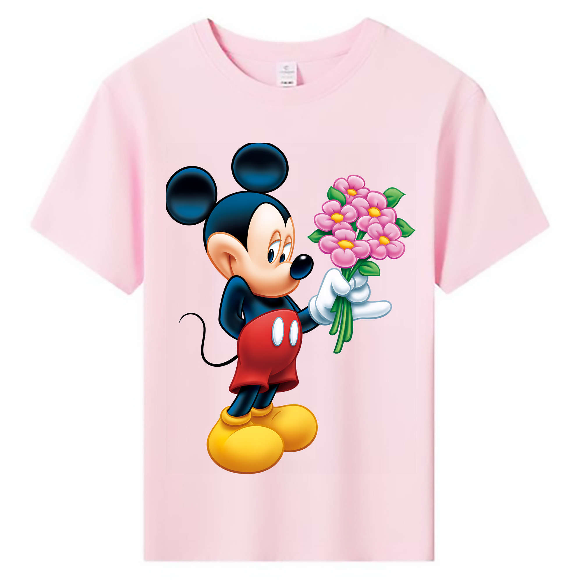 （画像用） ミッキーマウス Mickey Mouse 綿100％キッズTシャツ（フロントプリント）