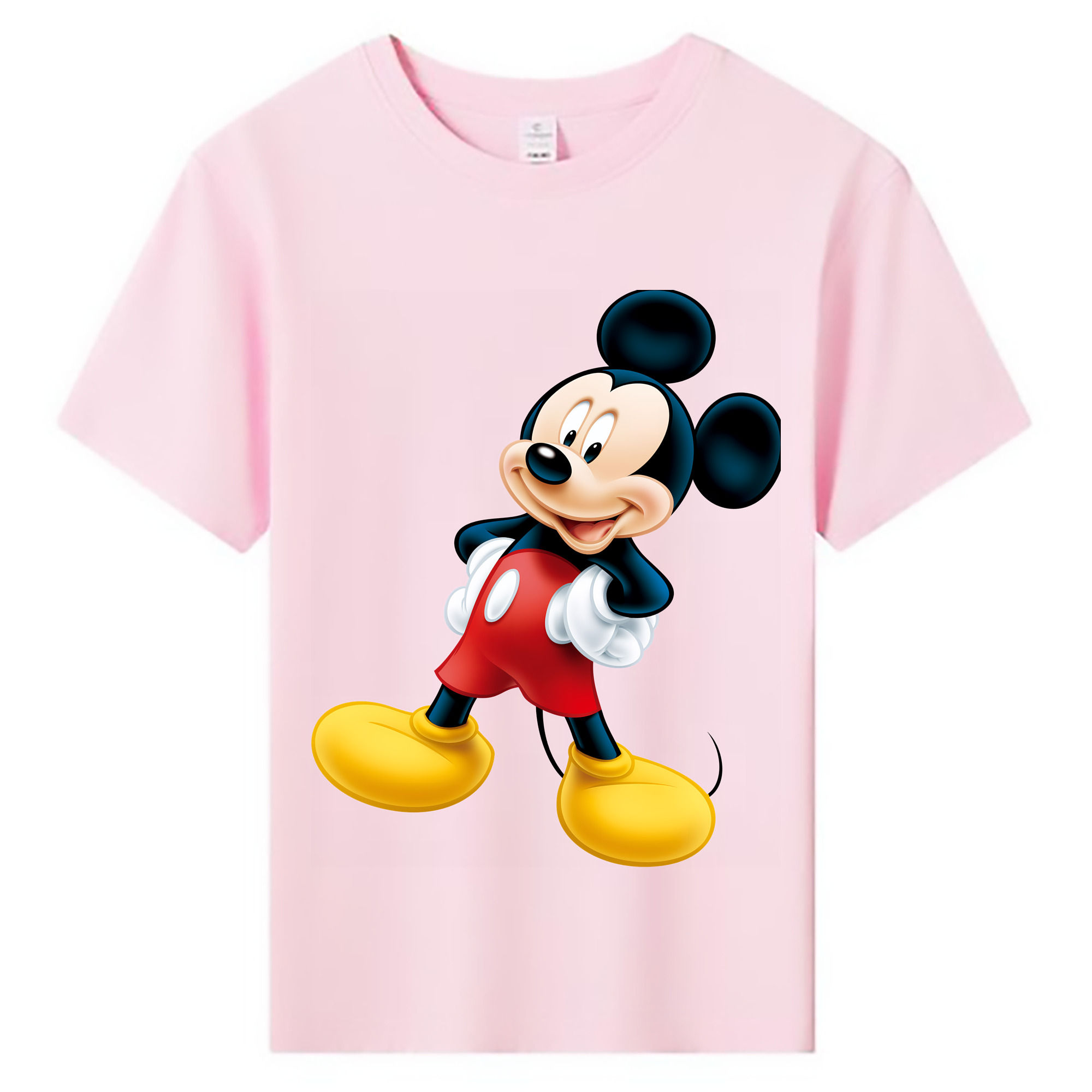 （画像用） ミッキーマウス Mickey Mouse 綿100％キッズTシャツ（フロントプリント）