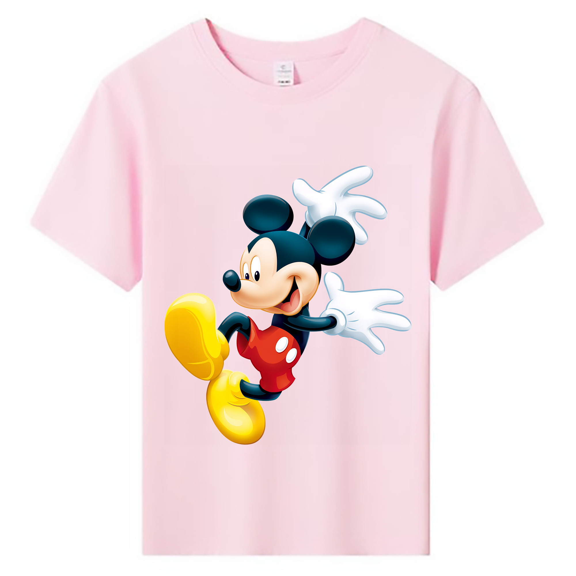 （画像用） ミッキーマウス Mickey Mouse 綿100％キッズTシャツ（フロントプリント）