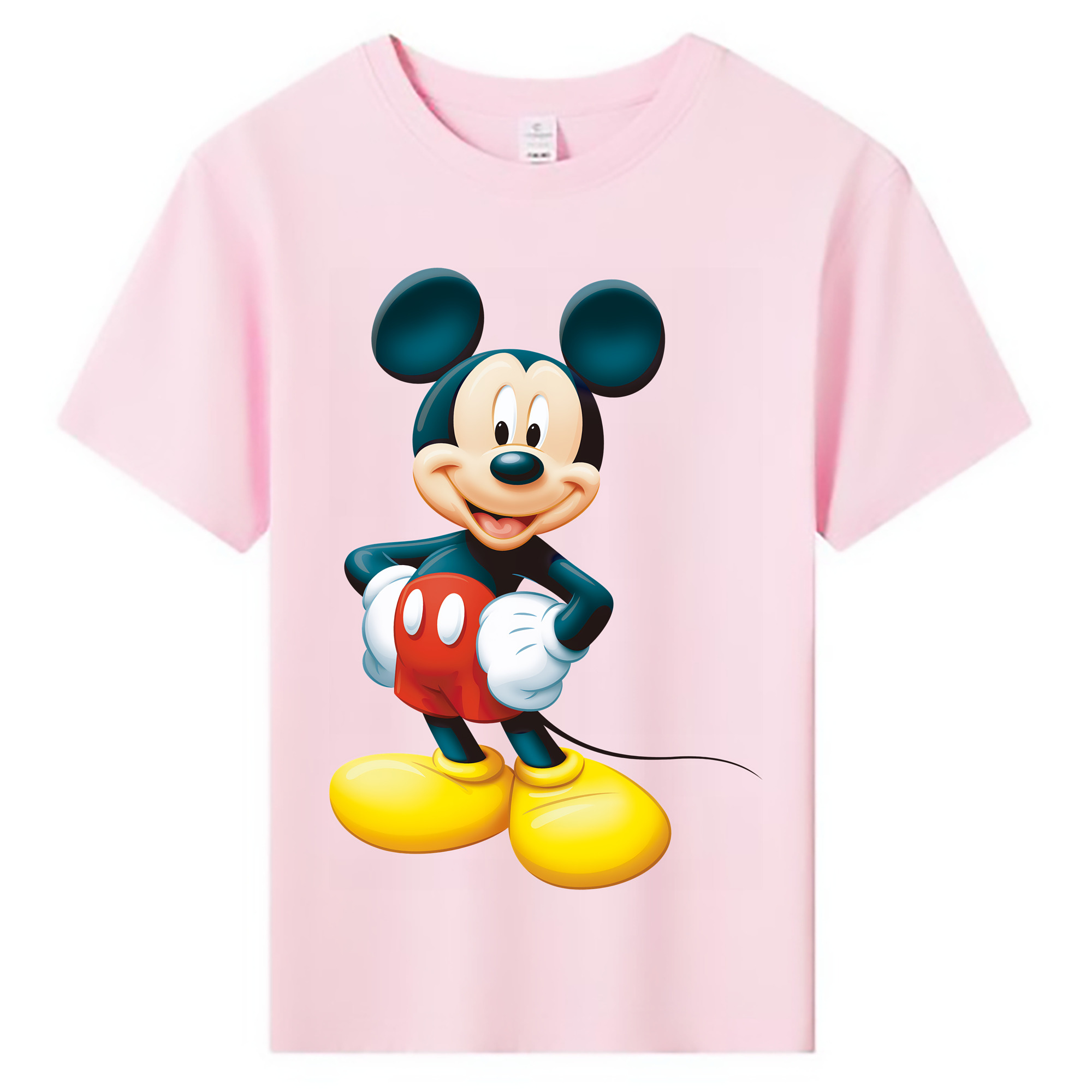 （画像用） ミッキーマウス Mickey Mouse 綿100％キッズTシャツ（フロントプリント）