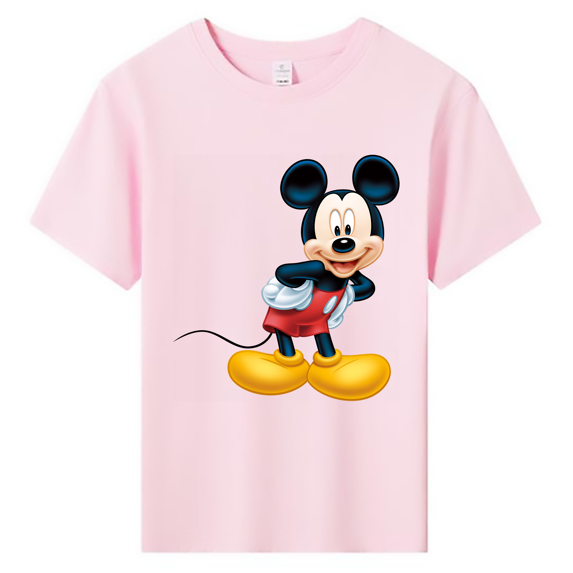 （画像用） ミッキーマウス Mickey Mouse 綿100％キッズTシャツ（フロントプリント）