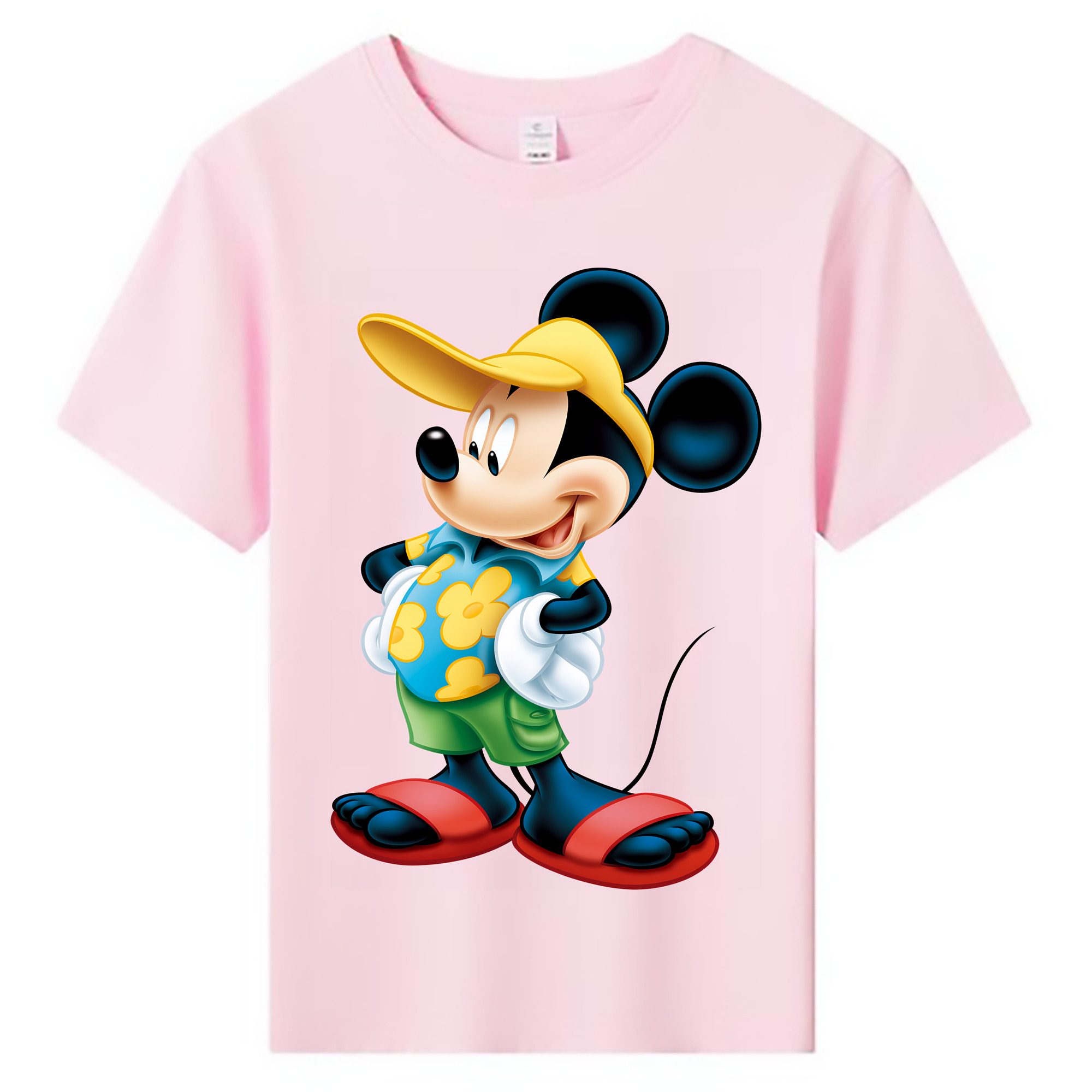 （画像用） ミッキーマウス Mickey Mouse 綿100％キッズTシャツ（フロントプリント）