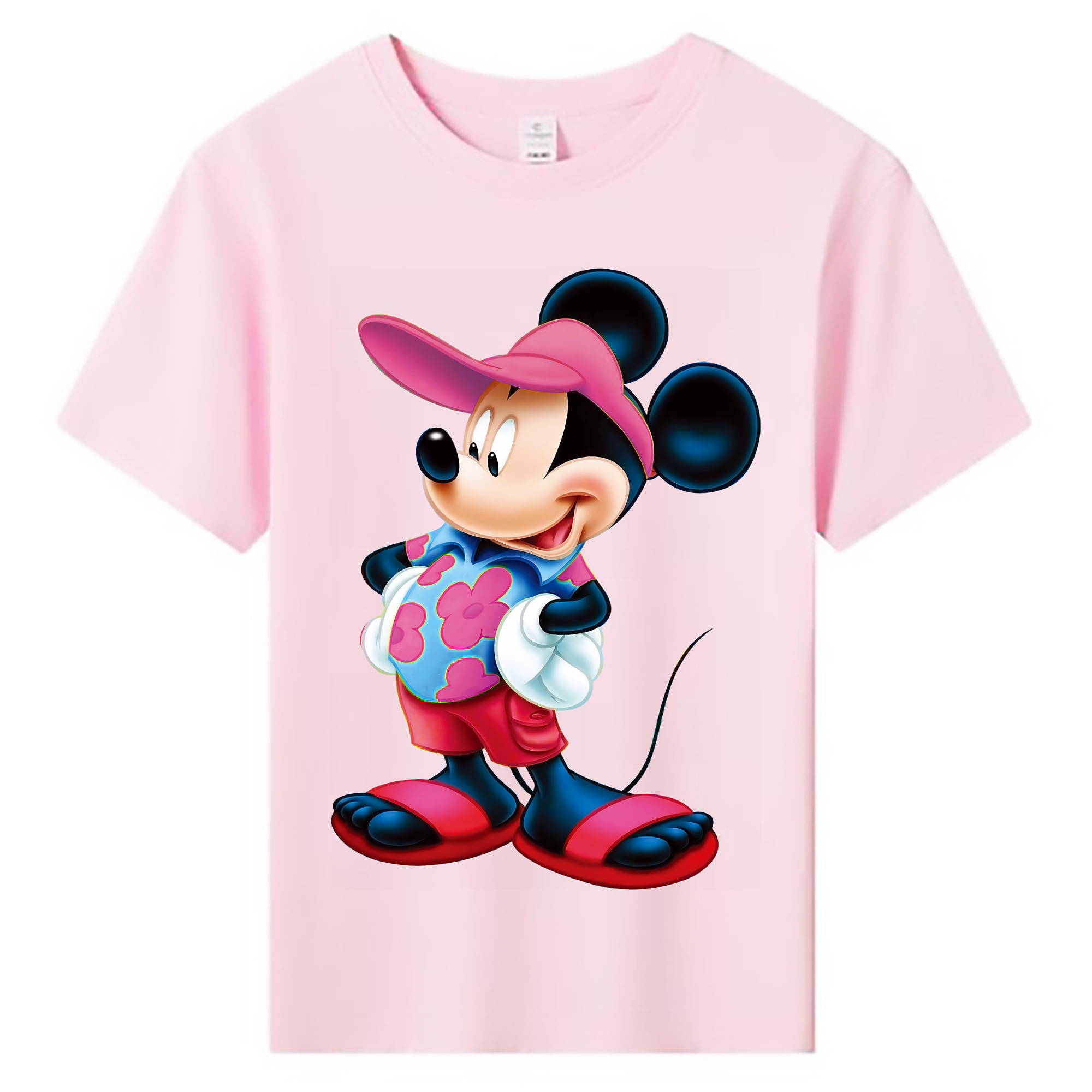 （画像用） ミッキーマウス Mickey Mouse 綿100％キッズTシャツ（フロントプリント）