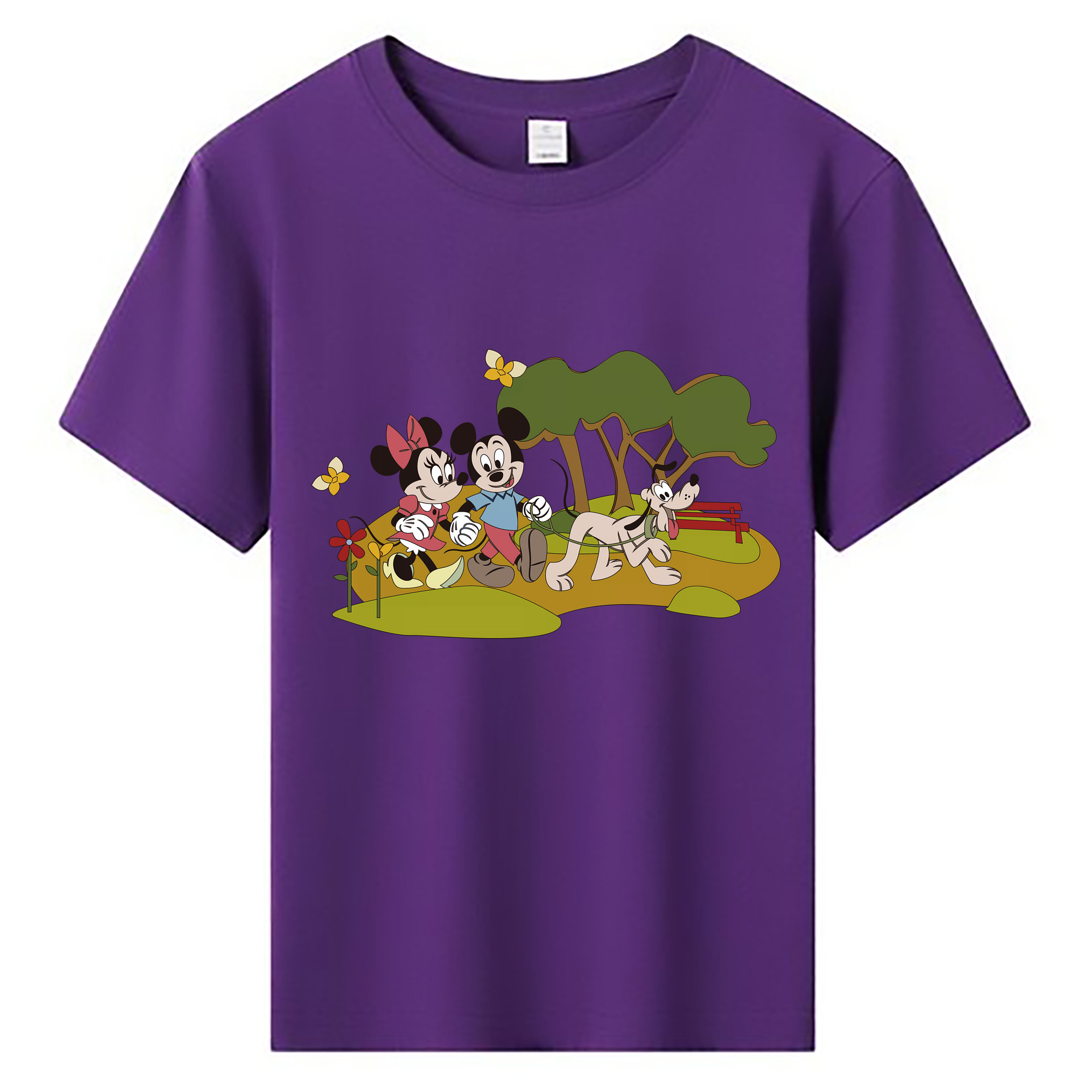 （画像用） ミッキーマウス Mickey Mouse 綿100％キッズTシャツ（フロントプリント）