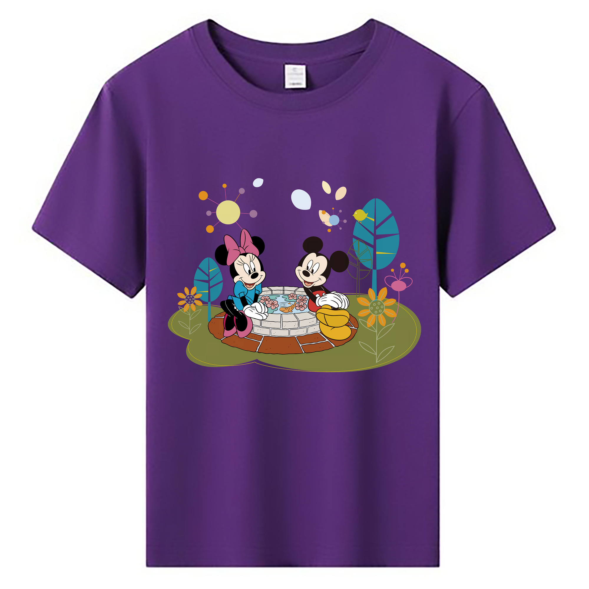 （画像用） ミッキーマウス Mickey Mouse 綿100％キッズTシャツ（フロントプリント）