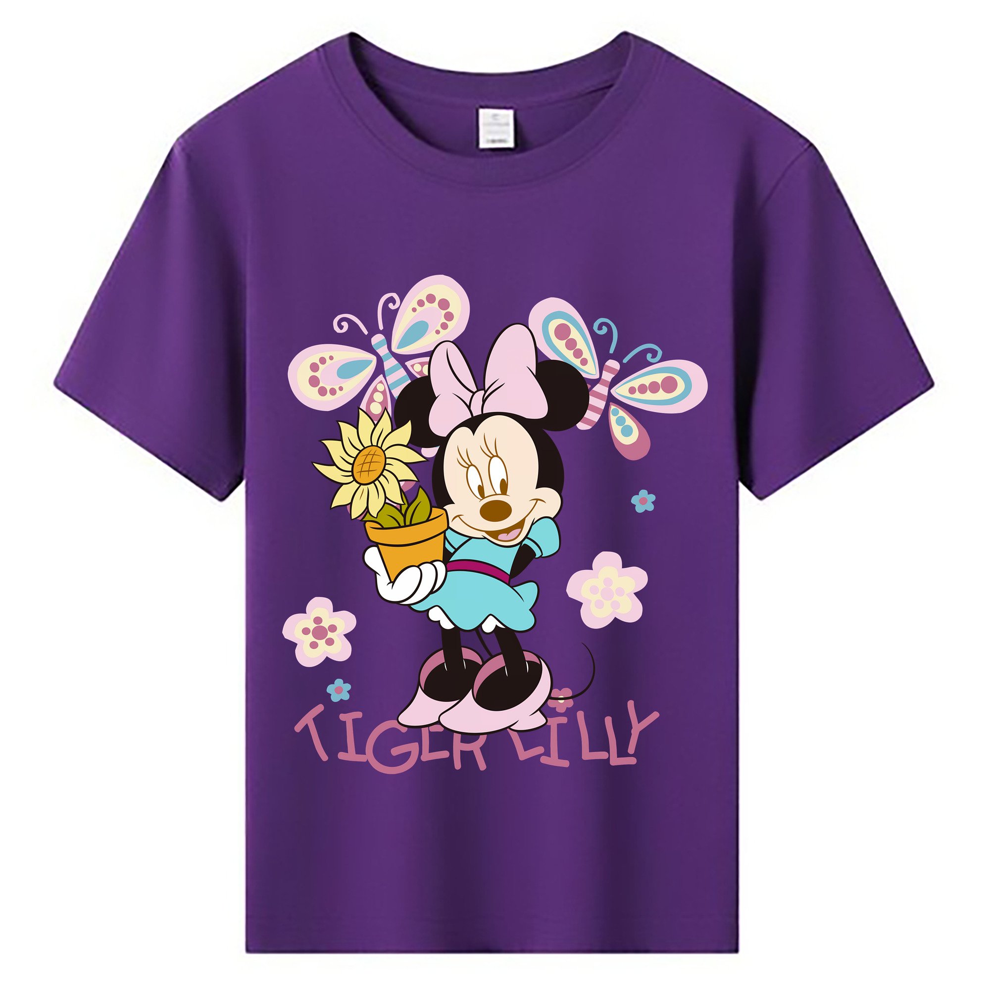 （画像用） ミッキーマウス Mickey Mouse 綿100％キッズTシャツ（フロントプリント）