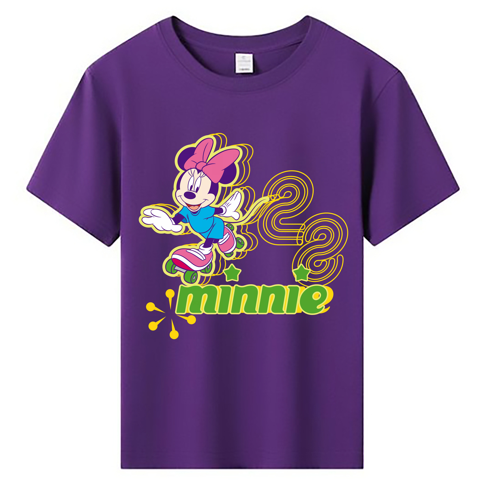 （画像用） ミッキーマウス Mickey Mouse 綿100％キッズTシャツ（フロントプリント）