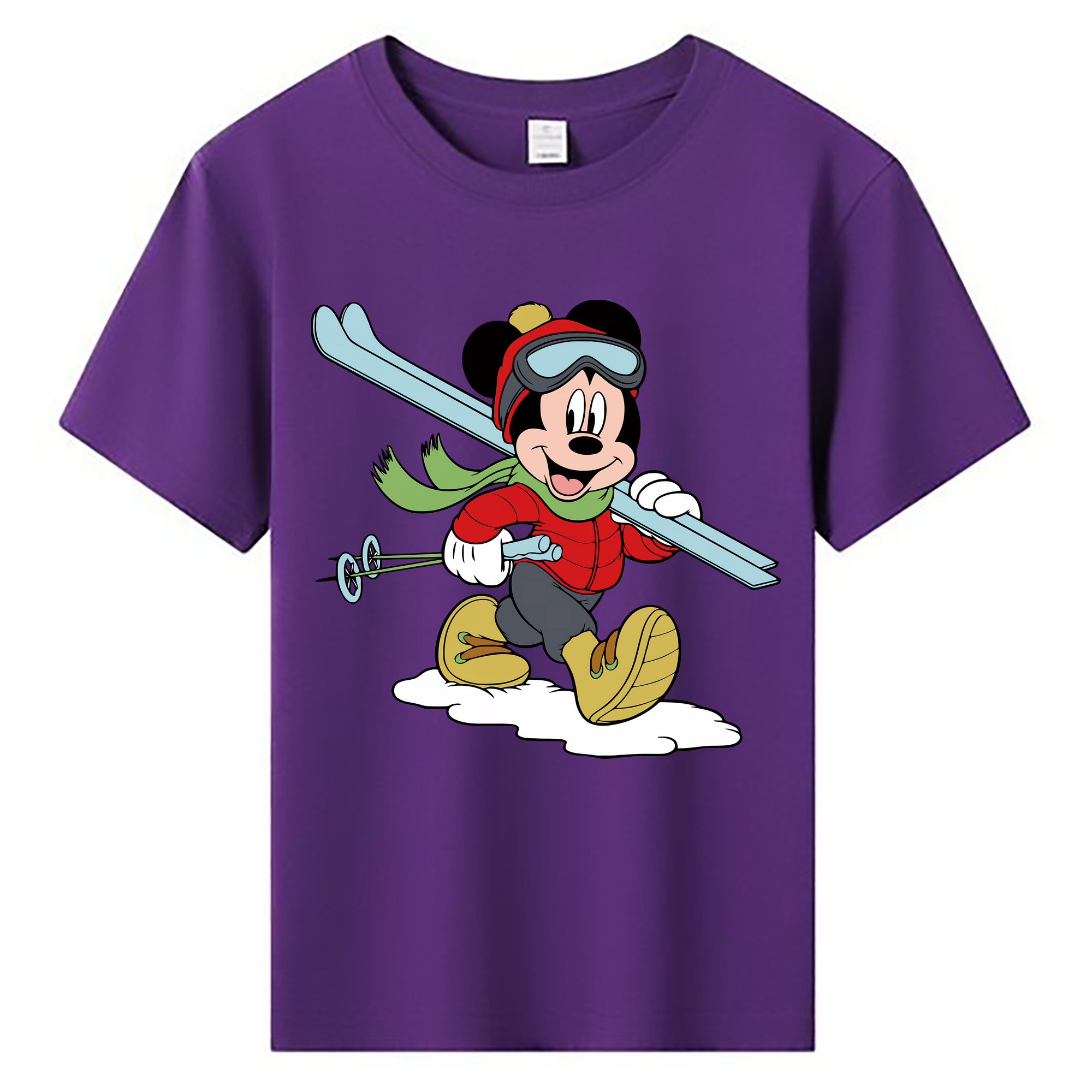 （画像用） ミッキーマウス Mickey Mouse 綿100％キッズTシャツ（フロントプリント）
