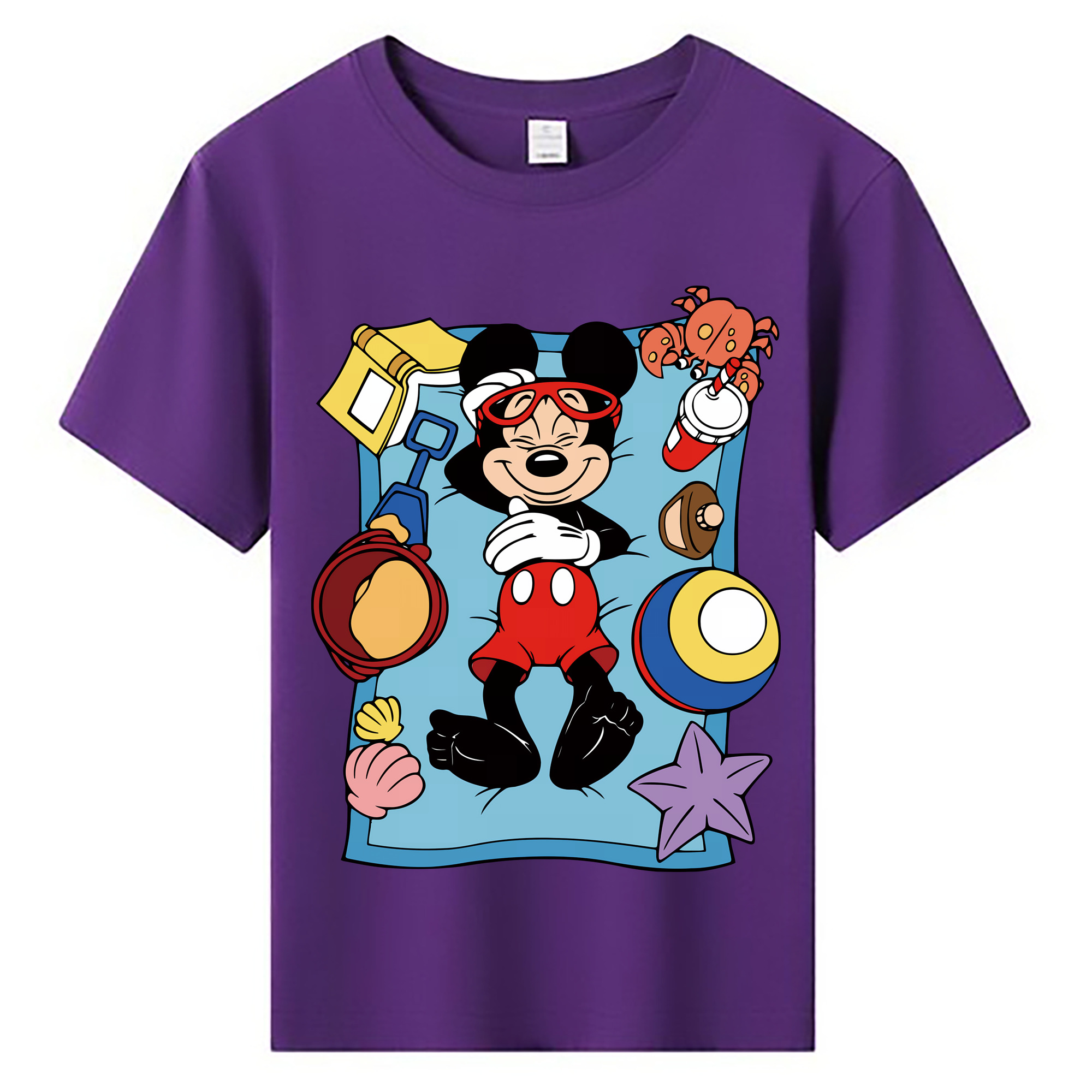 （画像用） ミッキーマウス Mickey Mouse 綿100％キッズTシャツ（フロントプリント）