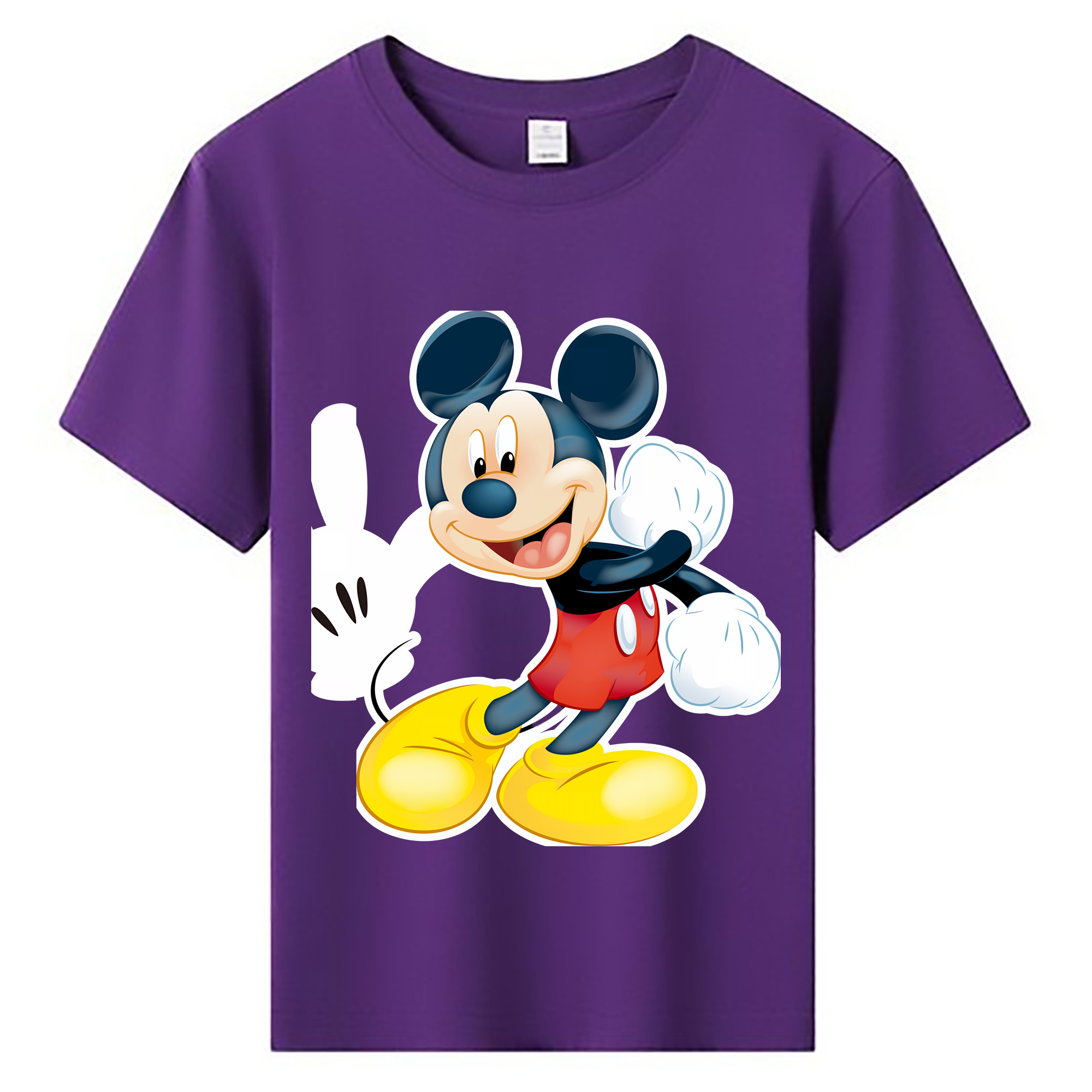 （画像用） ミッキーマウス Mickey Mouse 綿100％キッズTシャツ（フロントプリント）