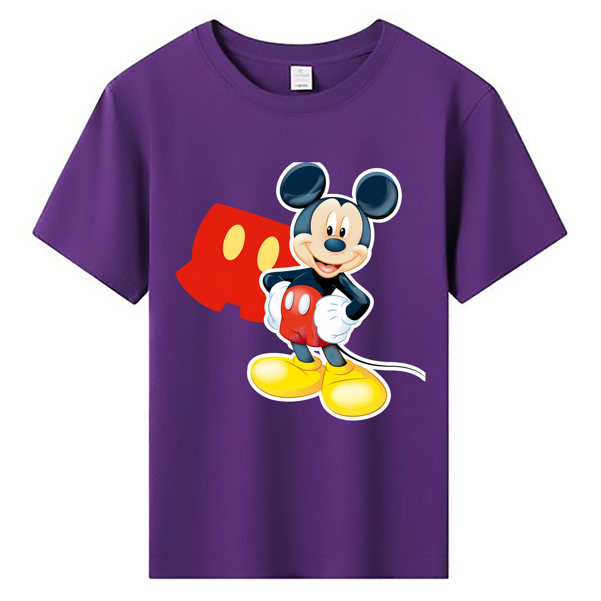 （画像用） ミッキーマウス Mickey Mouse 綿100％キッズTシャツ（フロントプリント）