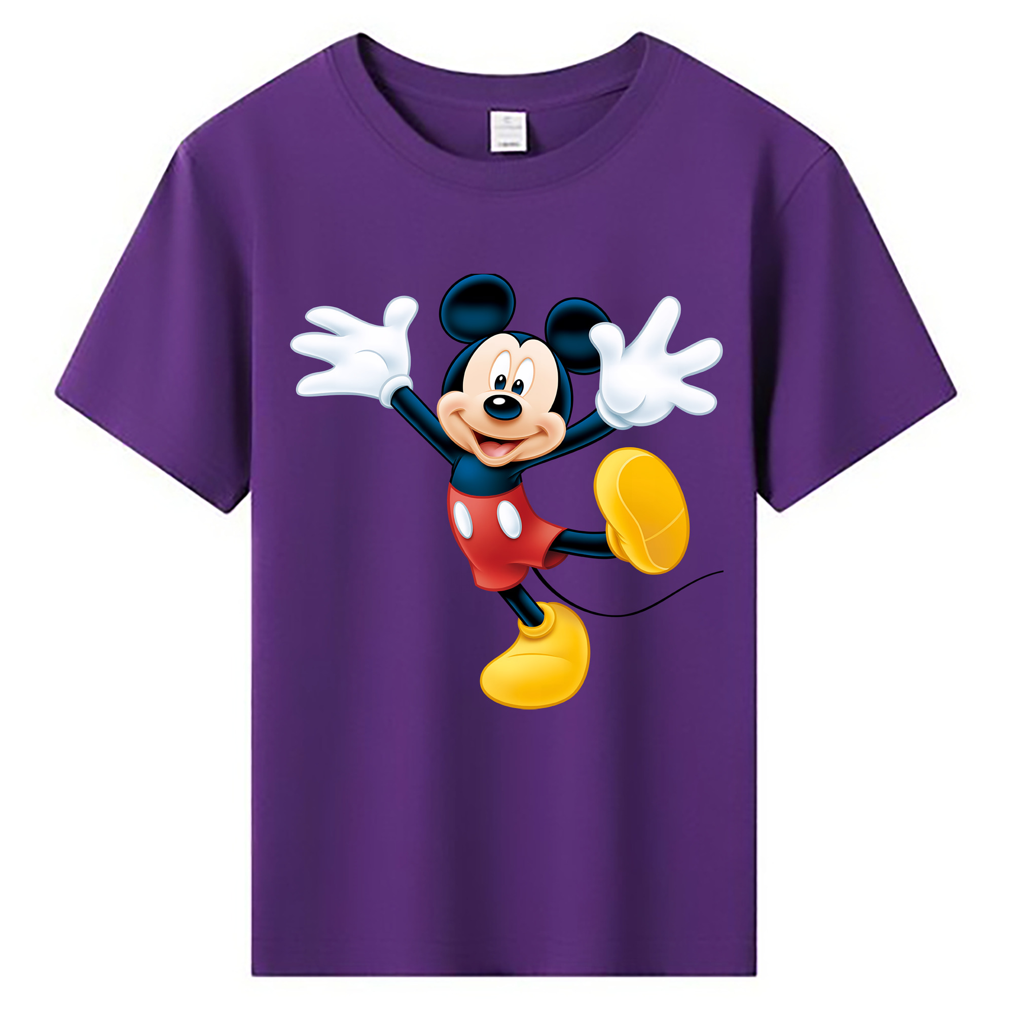 （画像用） ミッキーマウス Mickey Mouse 綿100％キッズTシャツ（フロントプリント）