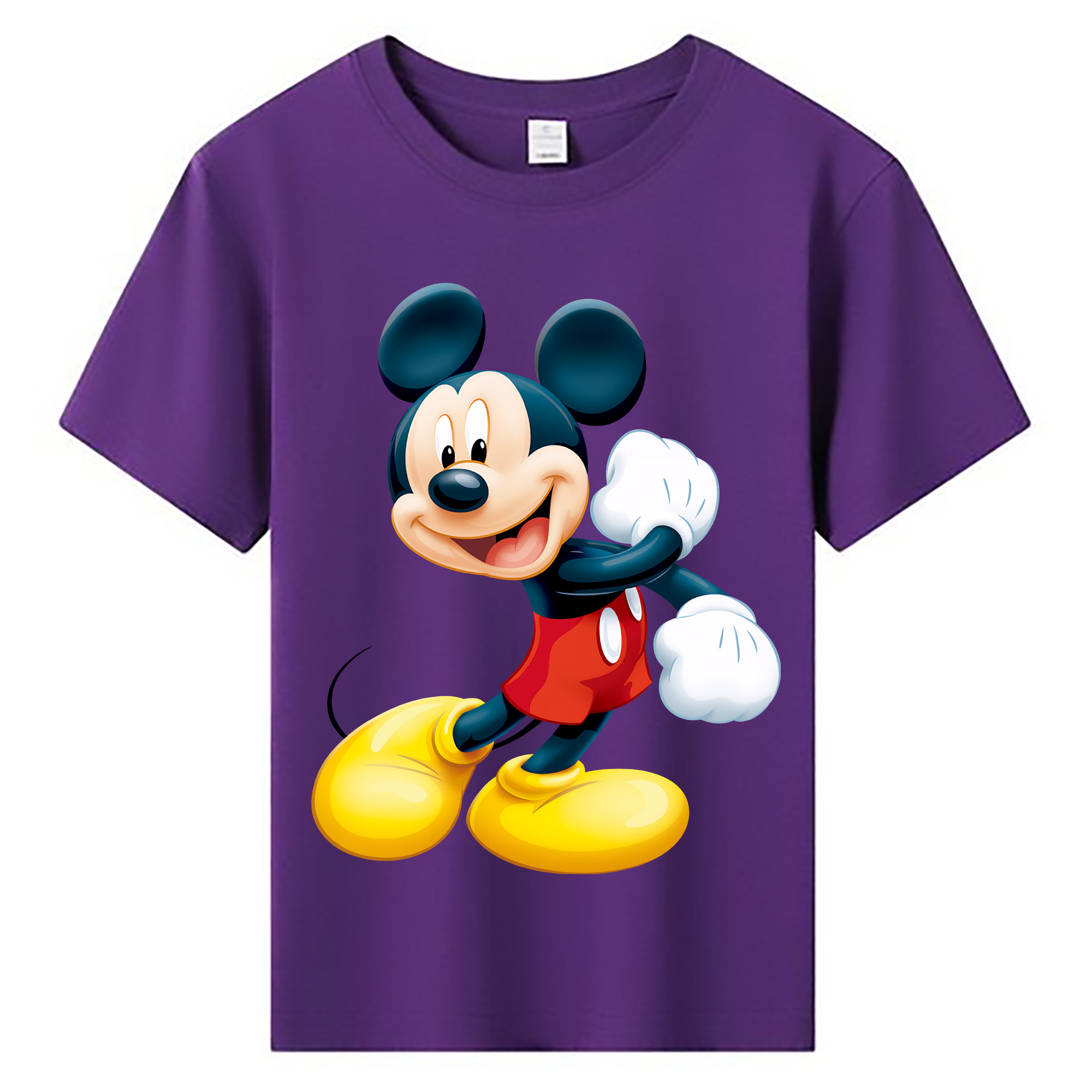 （画像用） ミッキーマウス Mickey Mouse 綿100％キッズTシャツ（フロントプリント）