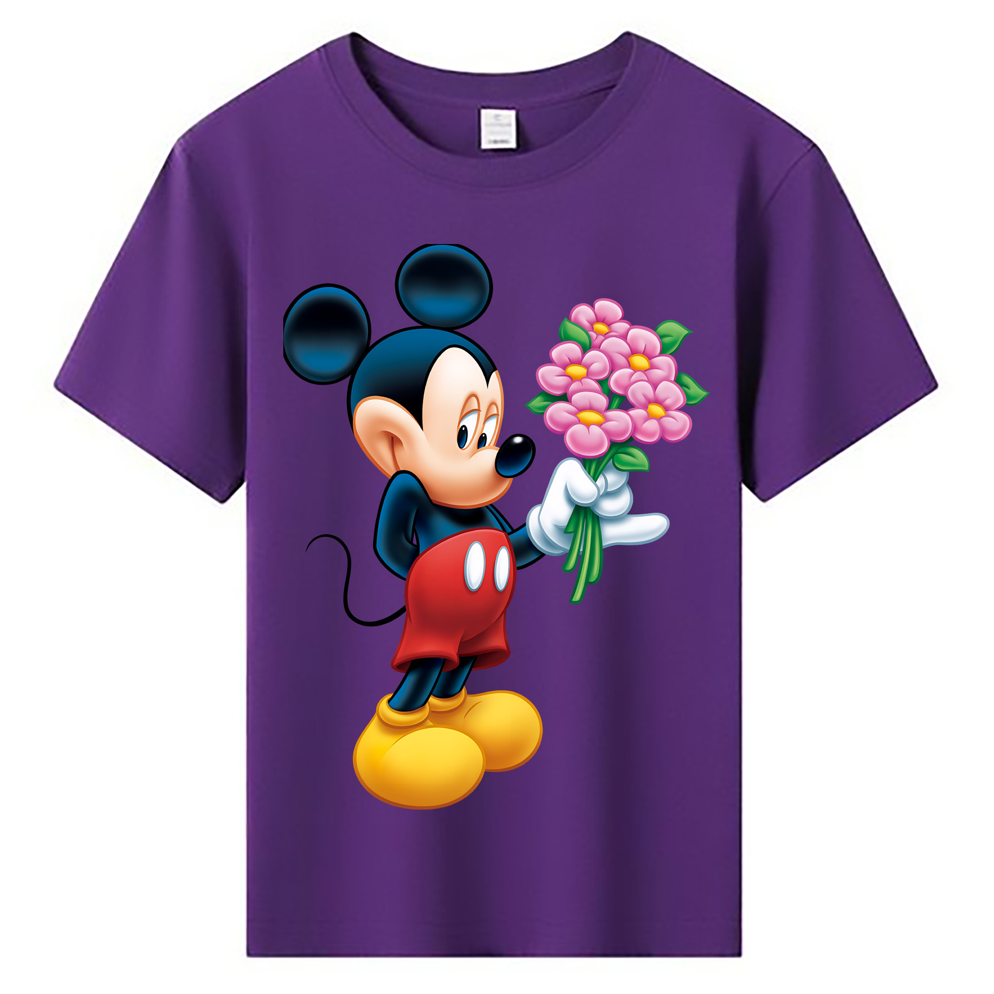 （画像用） ミッキーマウス Mickey Mouse 綿100％キッズTシャツ（フロントプリント）