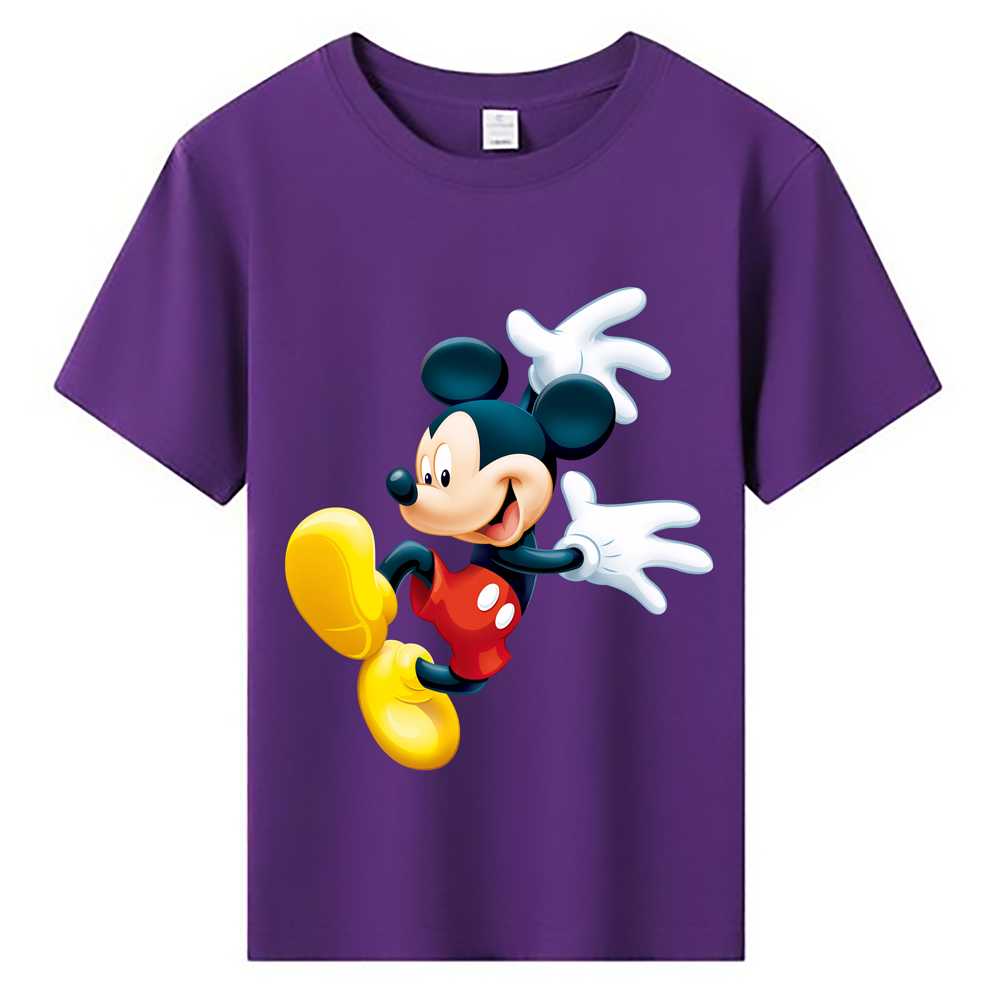 （画像用） ミッキーマウス Mickey Mouse 綿100％キッズTシャツ（フロントプリント）