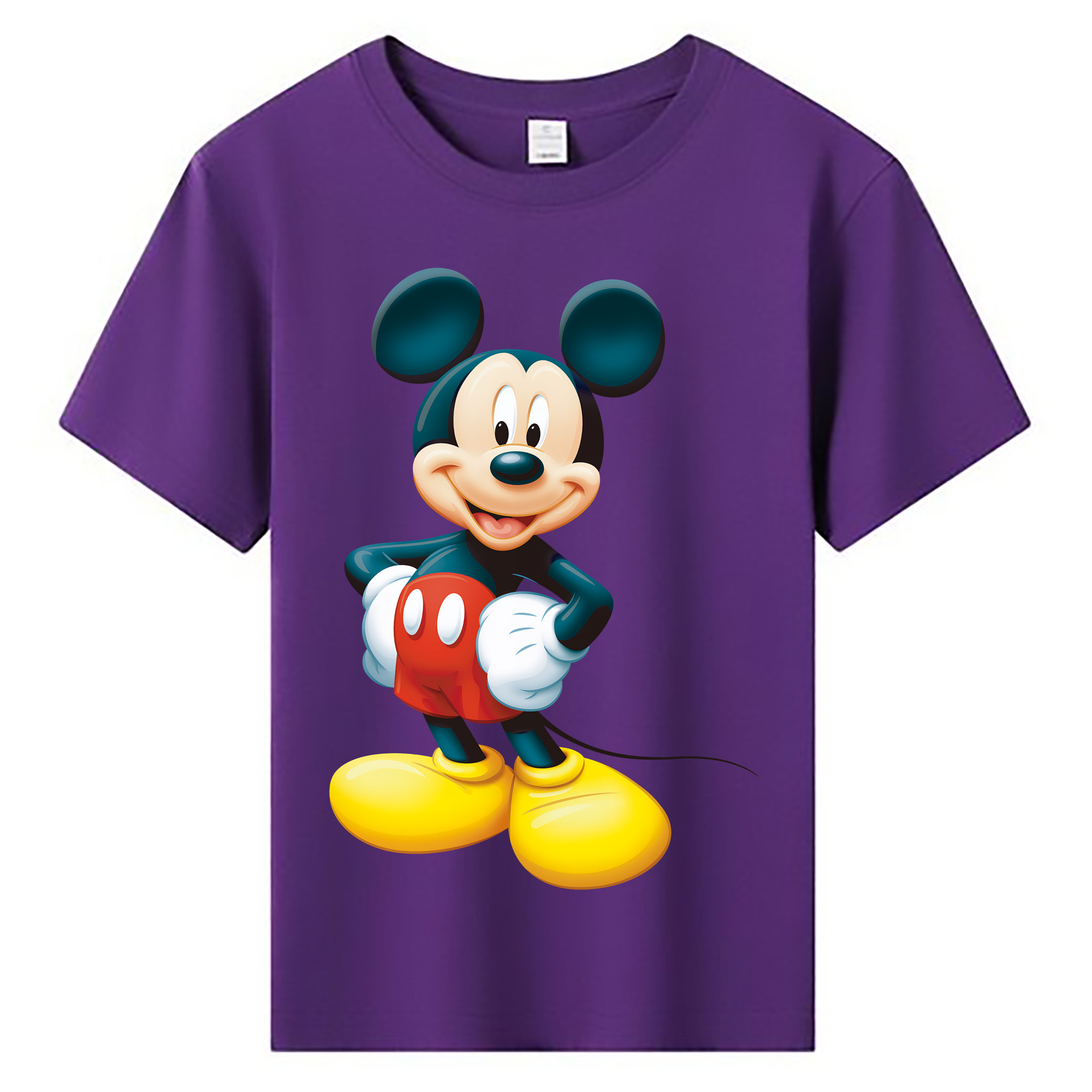 （画像用） ミッキーマウス Mickey Mouse 綿100％キッズTシャツ（フロントプリント）