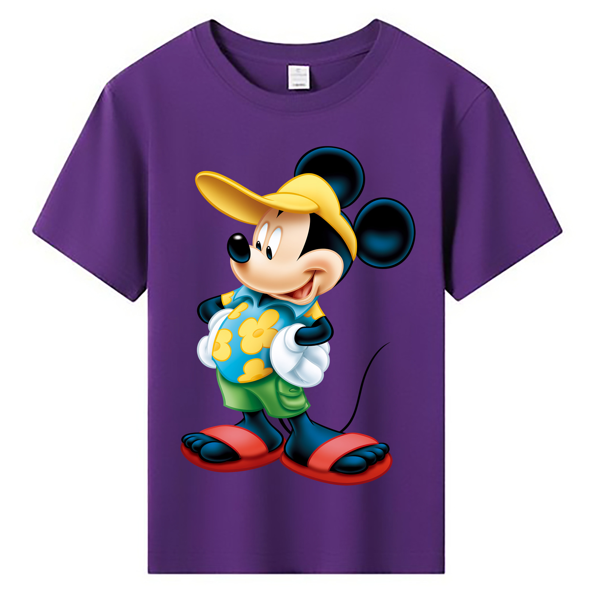 （画像用） ミッキーマウス Mickey Mouse 綿100％キッズTシャツ（フロントプリント）