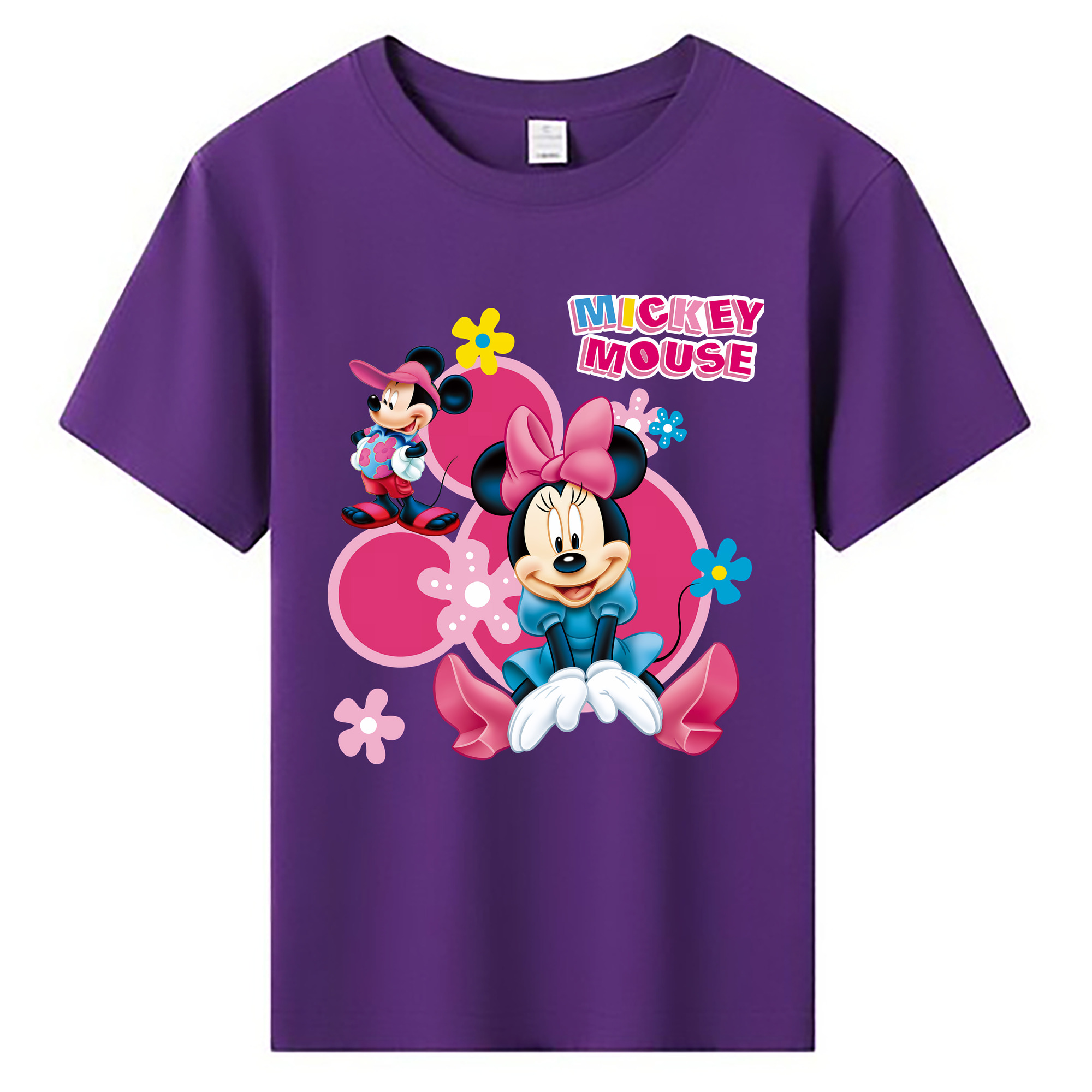 （画像用） ミッキーマウス Mickey Mouse 綿100％キッズTシャツ（フロントプリント）
