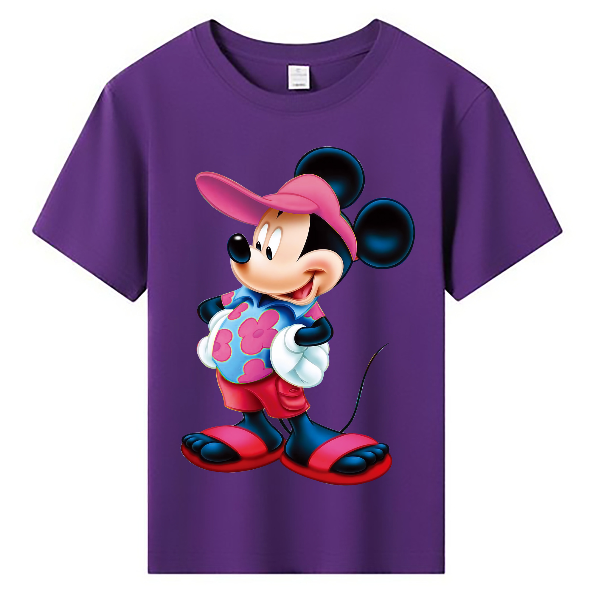 （画像用） ミッキーマウス Mickey Mouse 綿100％キッズTシャツ（フロントプリント）